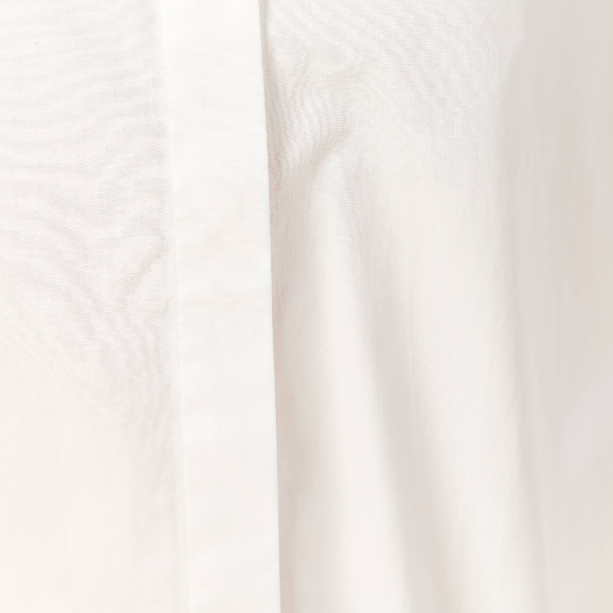 Chemise droite mi-longue en coton ecru femme