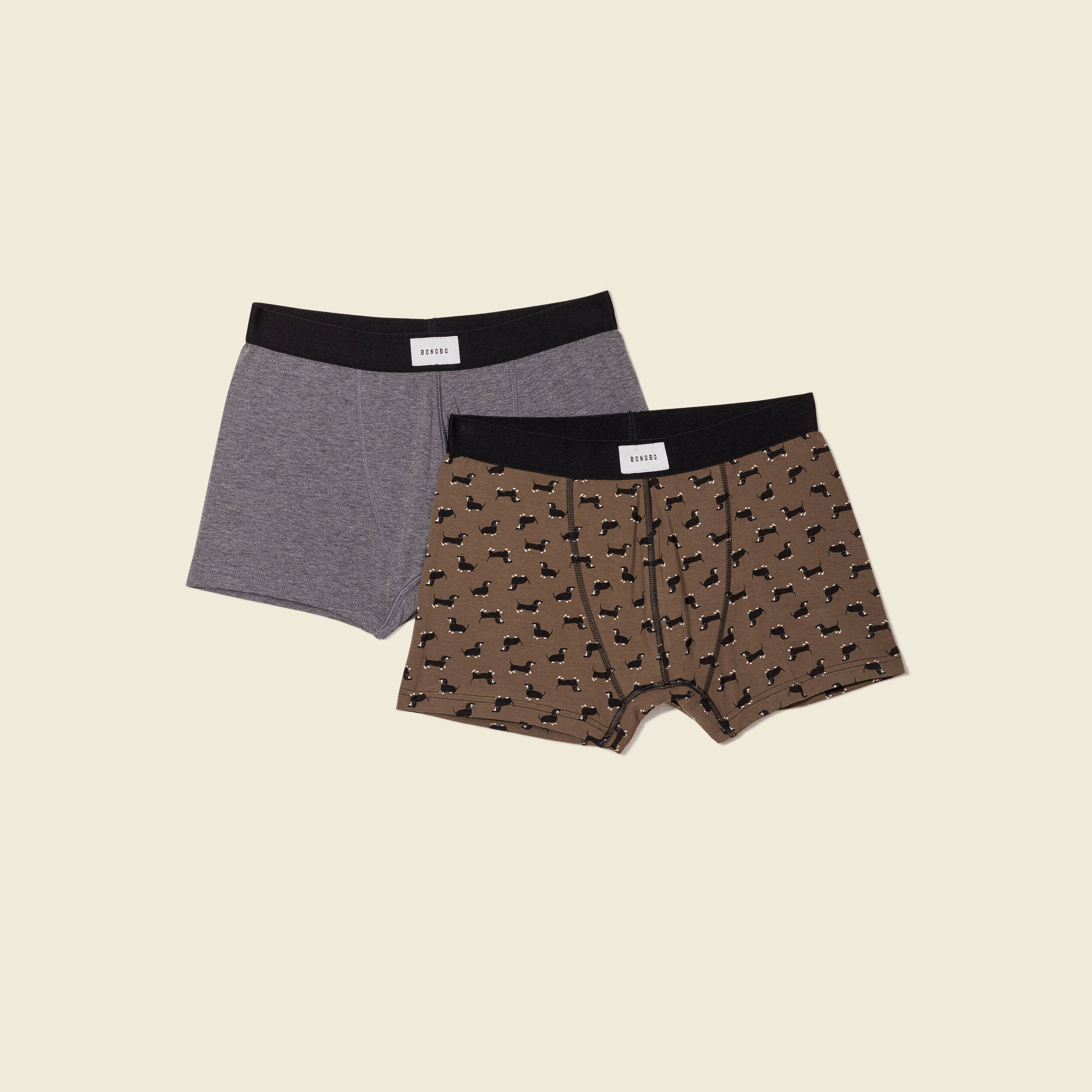 lot 2 boxers gris fonce homme Lot 2 boxers gris foncé homme