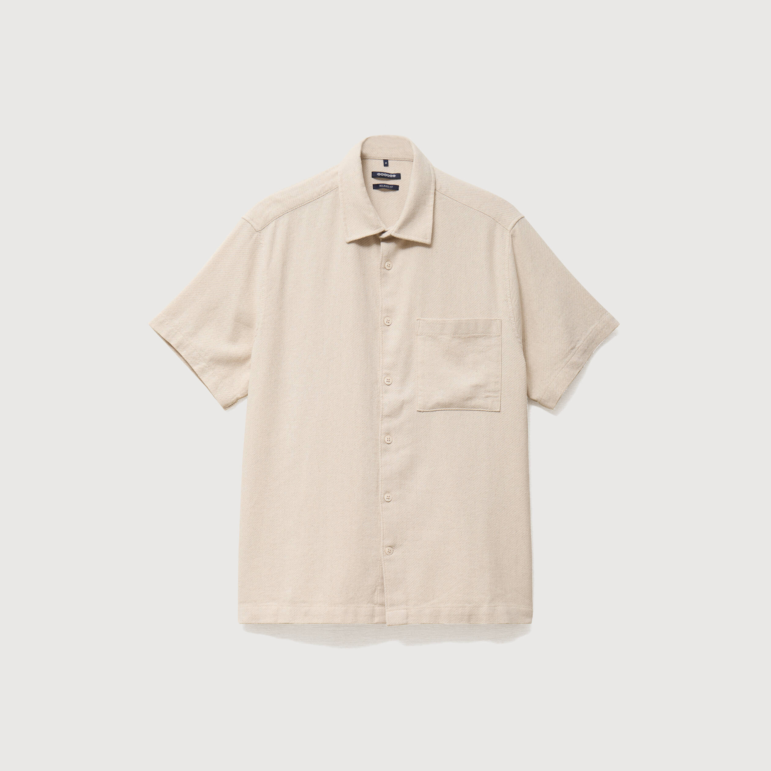 Chemise manches courtes col am&eacute;ricain sable homme