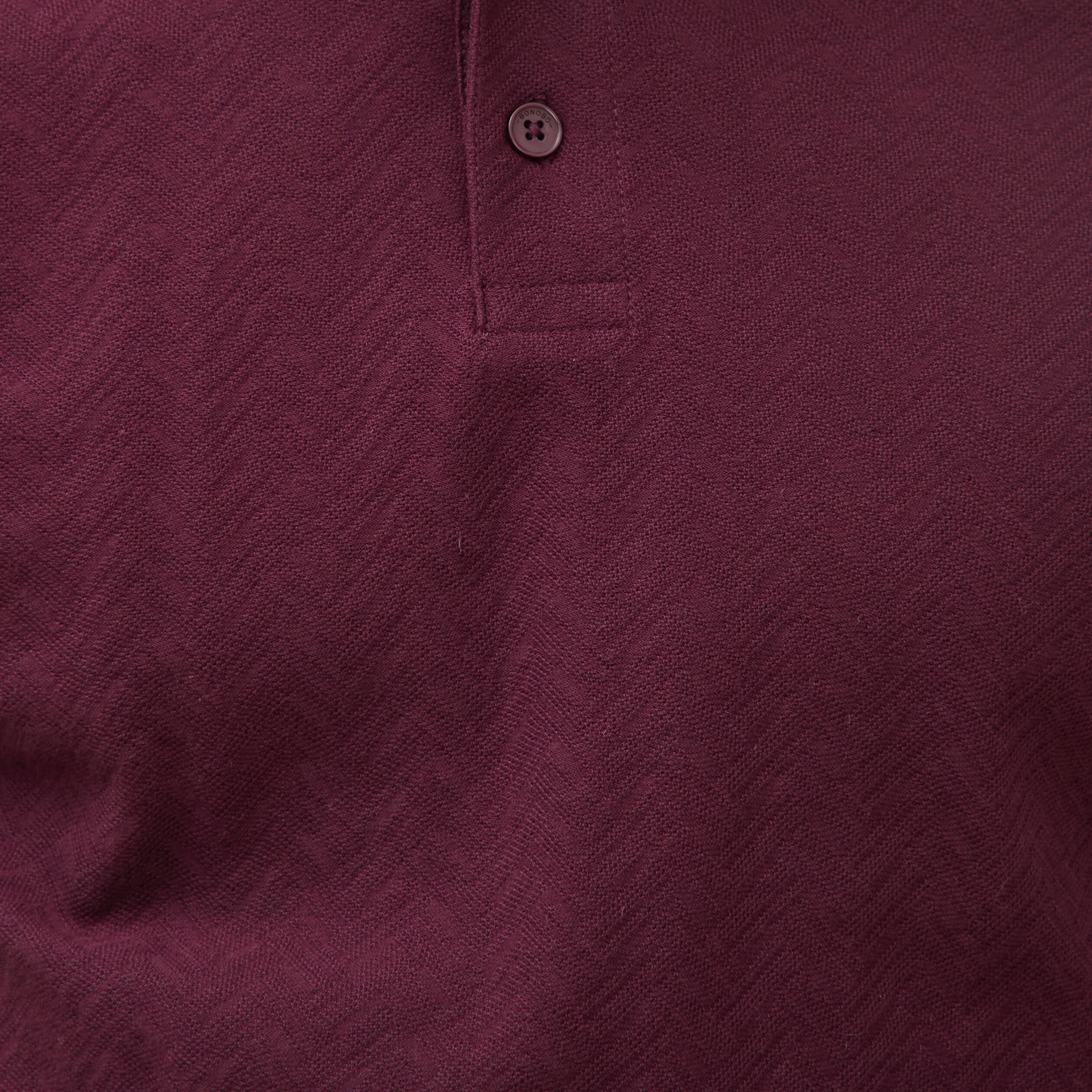 Polo droit en coton manches courtes prune homme