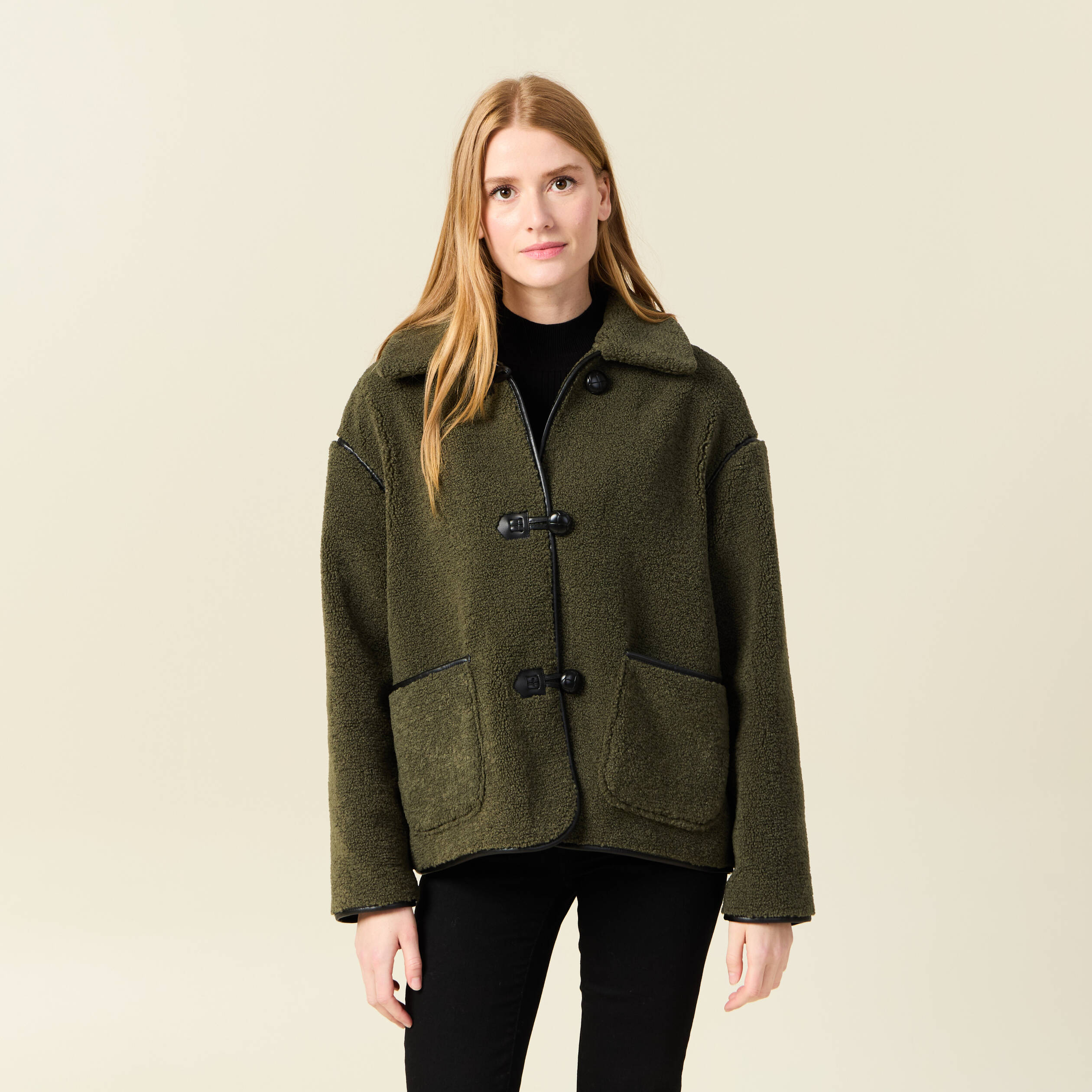 Manteau vert kaki femme
