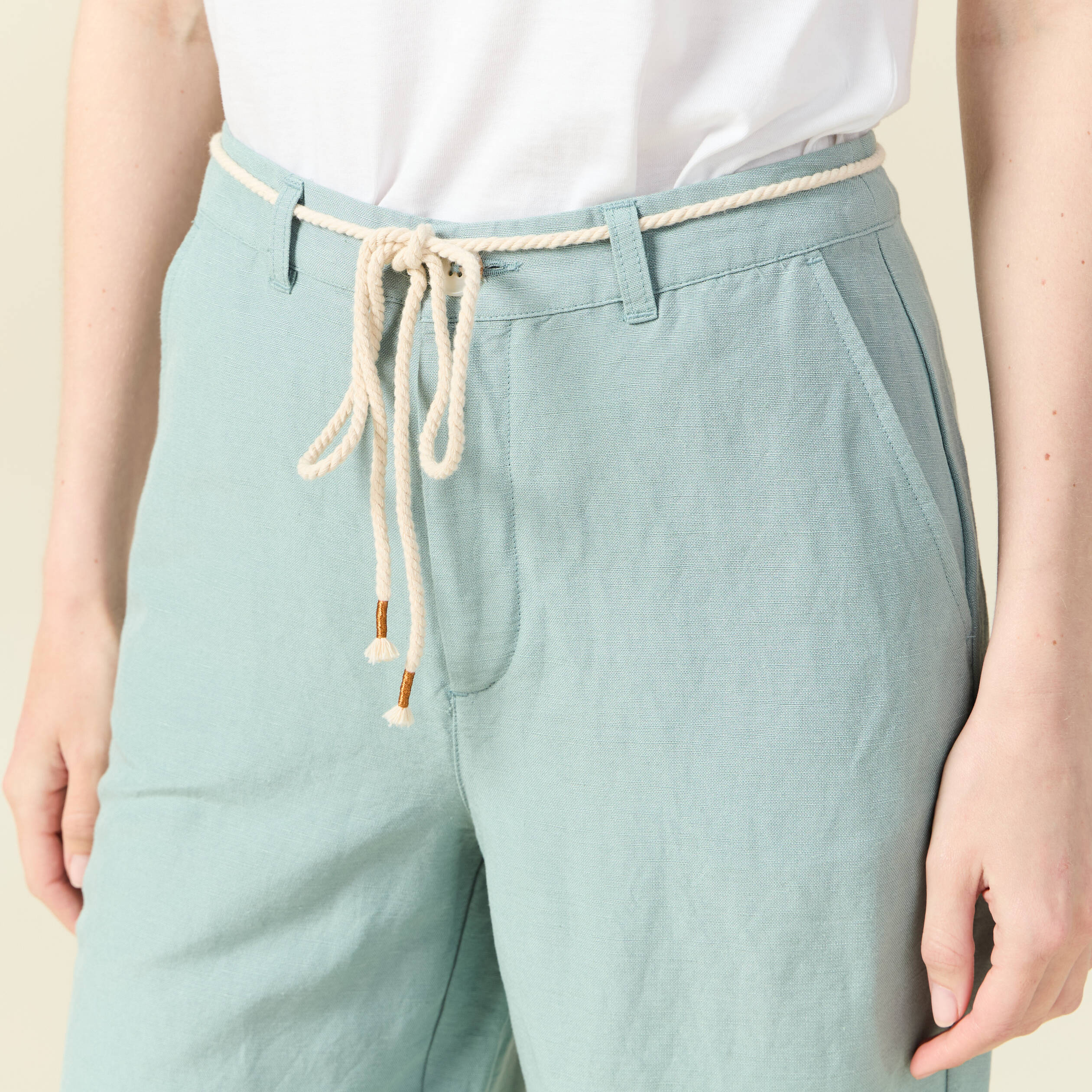 pantalon large eco responsable vert pastel femme Pantalon large éco-responsable vert pastel femme