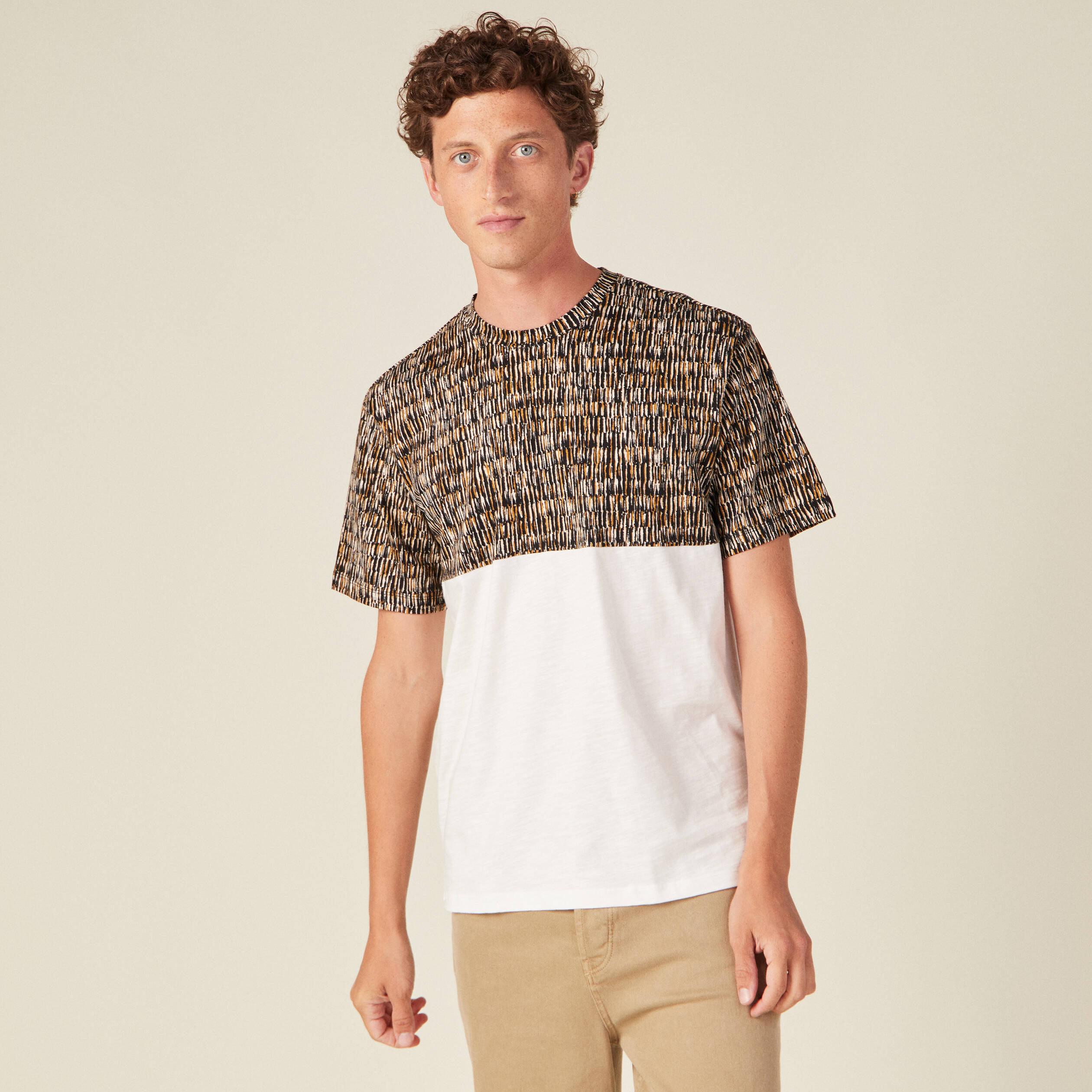 T-shirt manches courtes ecru homme