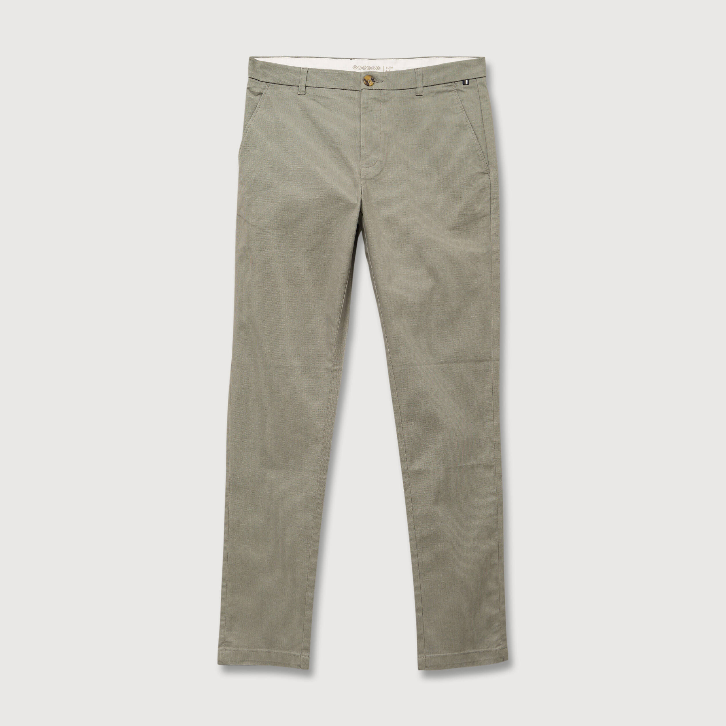Pantalon chino slim vert kaki homme