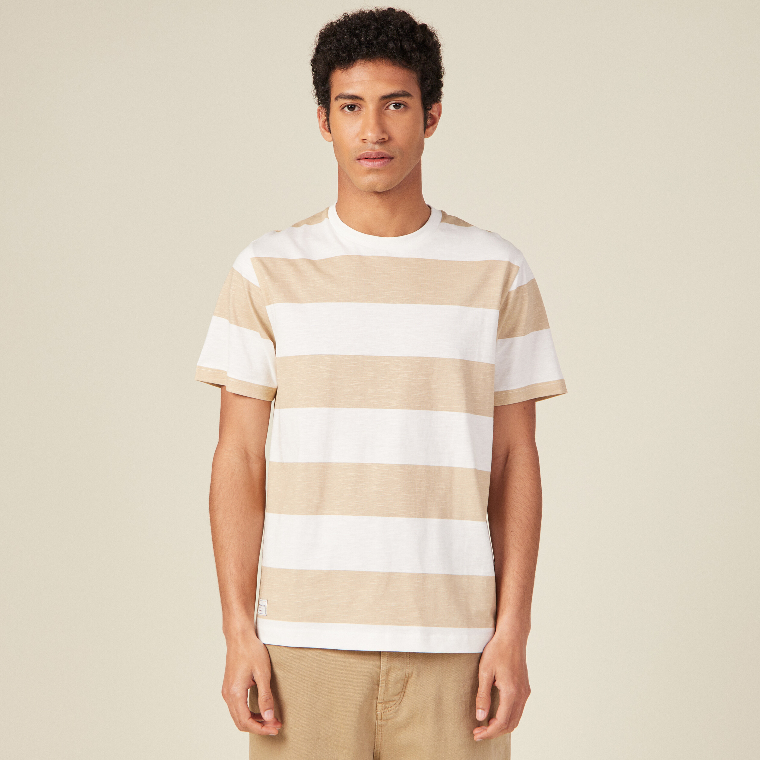 T-shirt manches courtes ecru homme