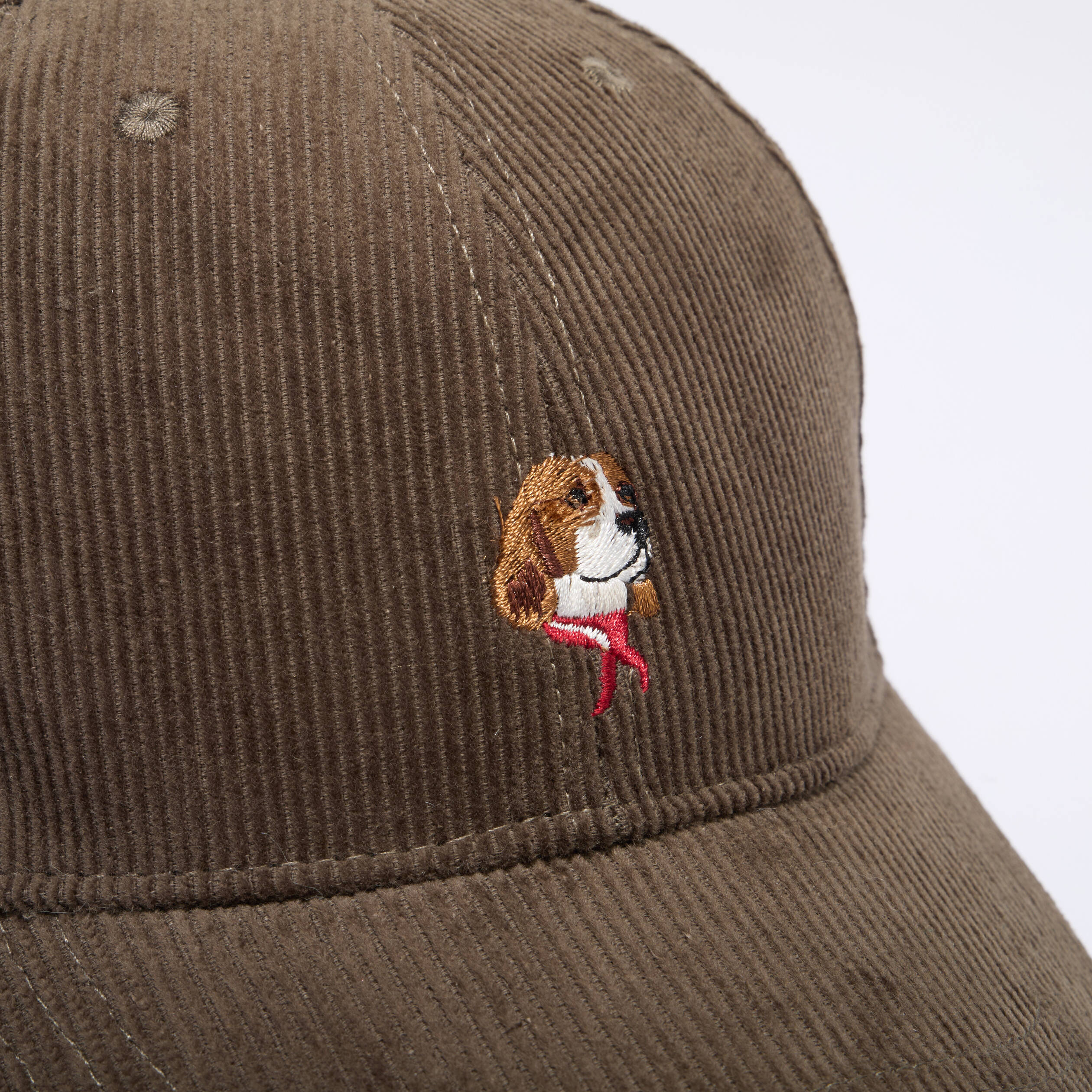 Casquette velours en coton taupe homme