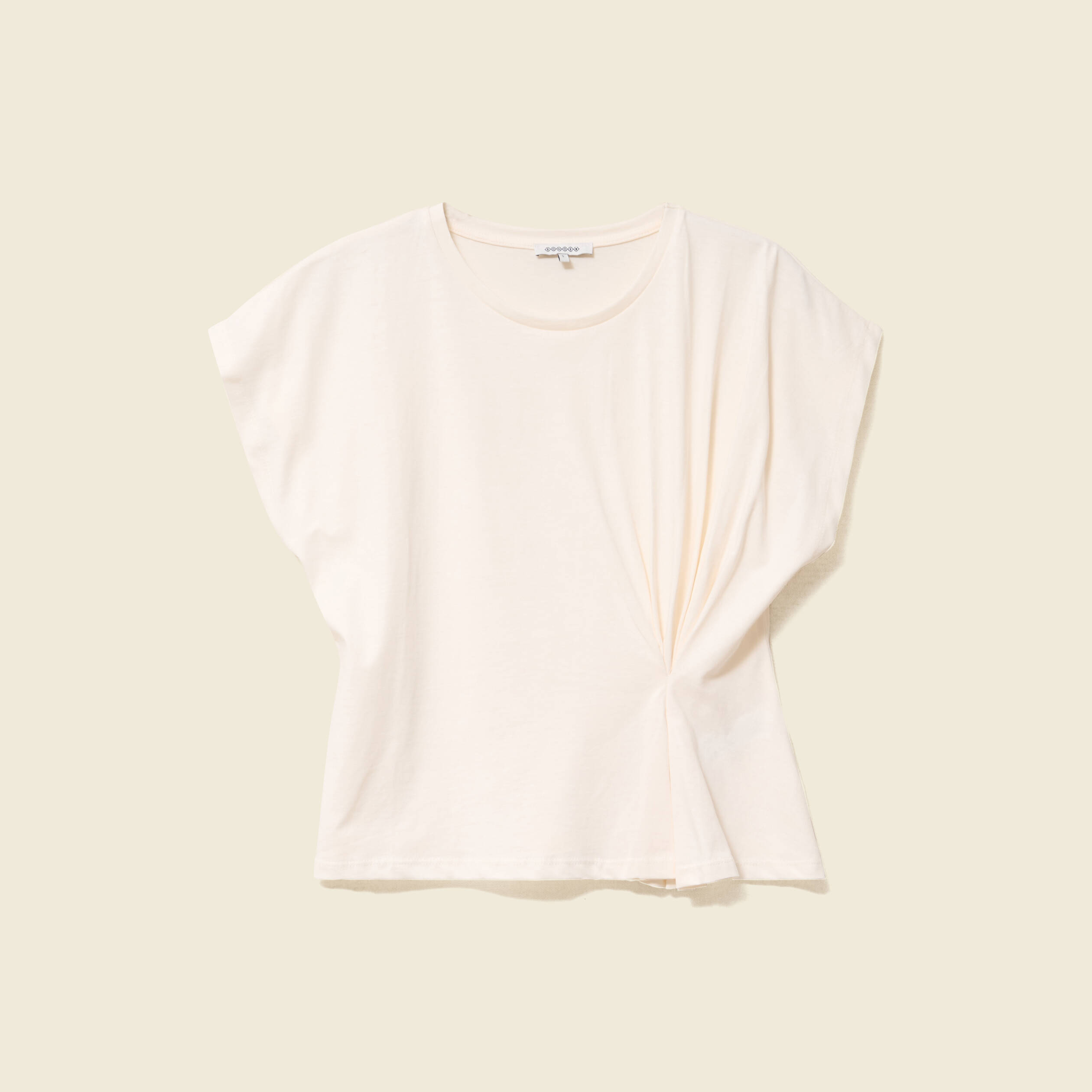 T-shirt manches courtes creme femme