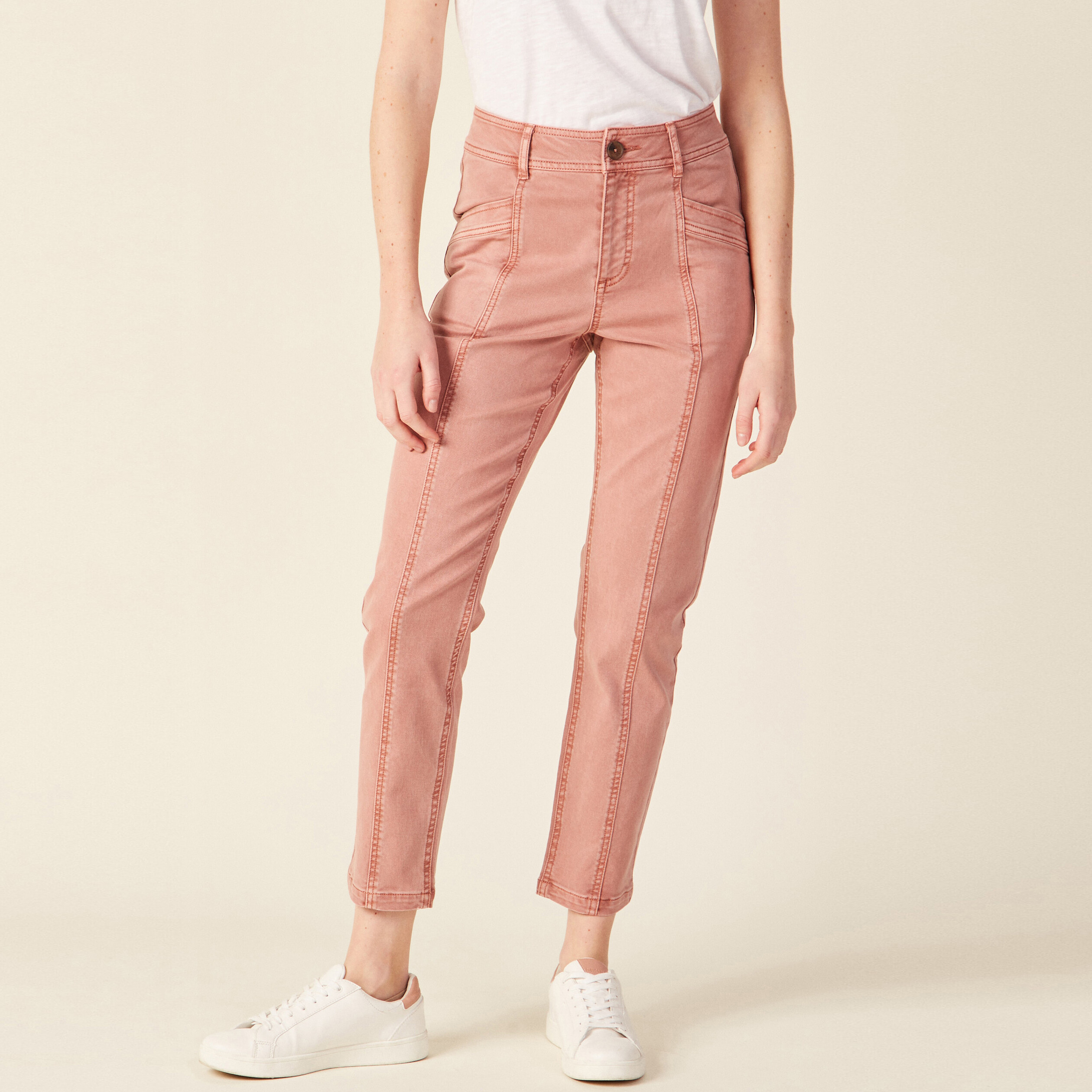 Pantalon slim rose femme