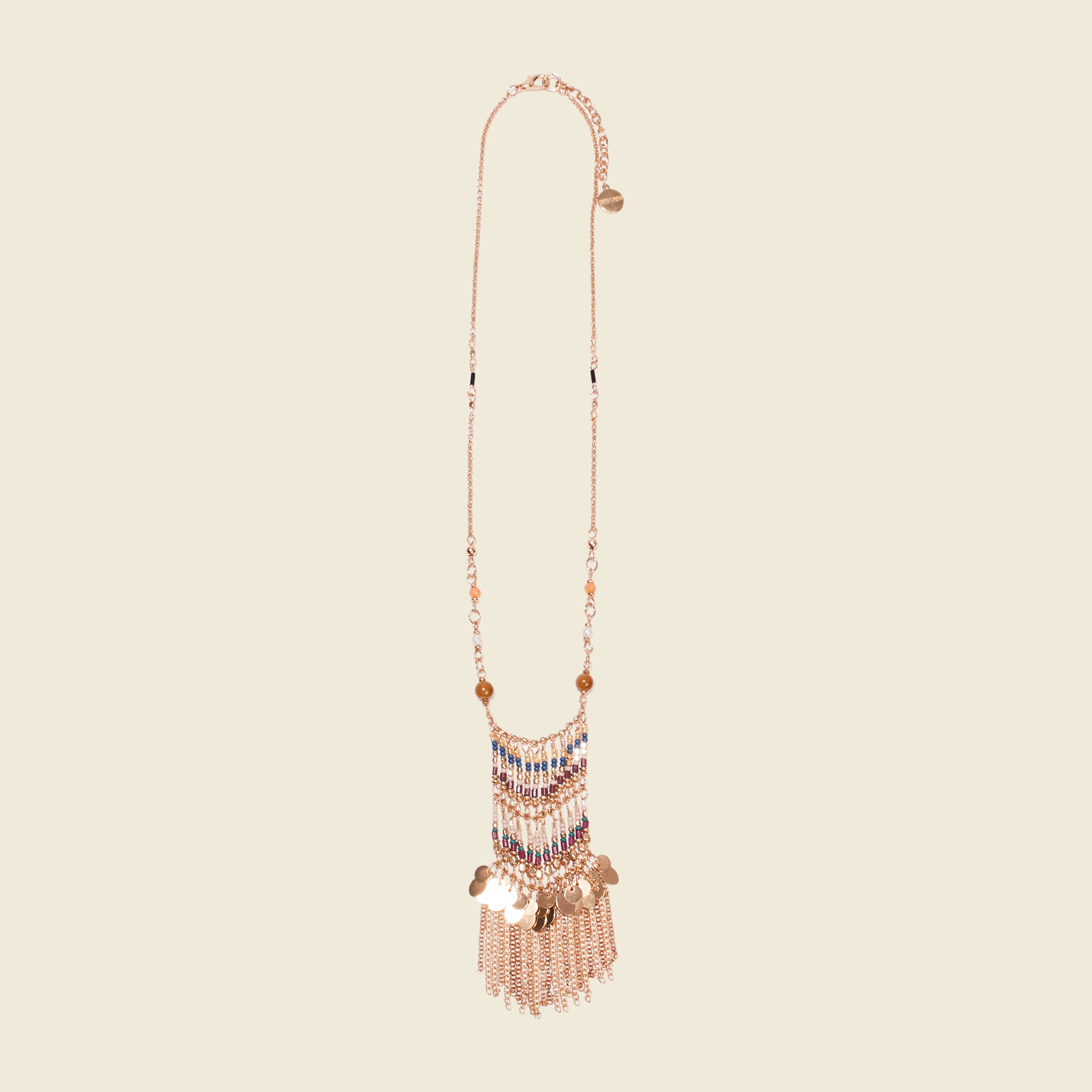 collier perles et chainettes multicolore femme Collier perles et chaînettes multicolore femme