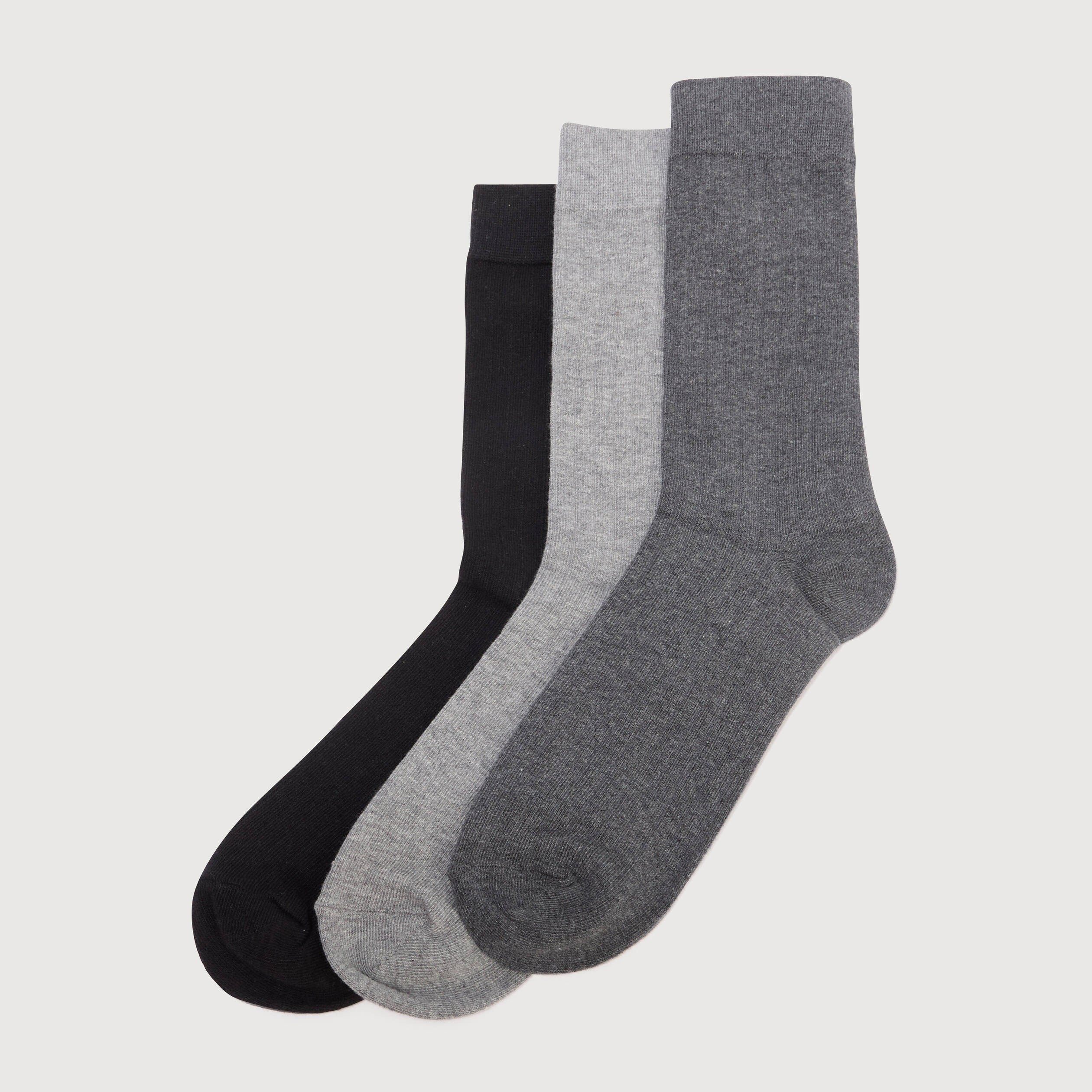 Lot de 5 paires chaussettes hautes gris fonc&eacute; homme