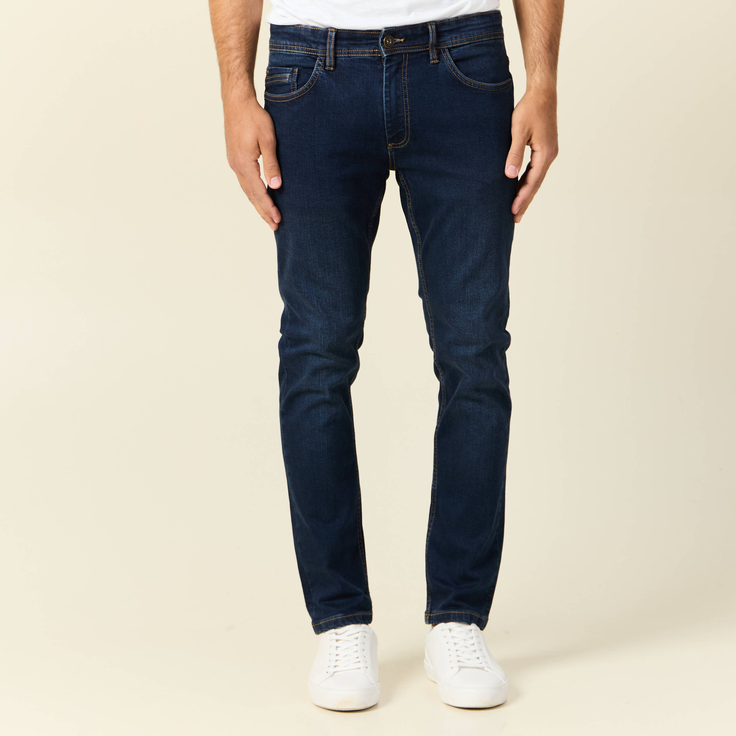 Jeans slim éco-responsable denim brut homme