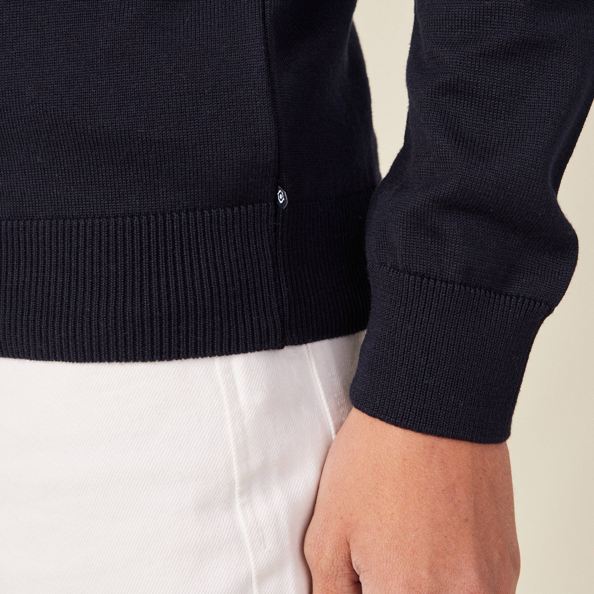 Pull manches longues marron homme
