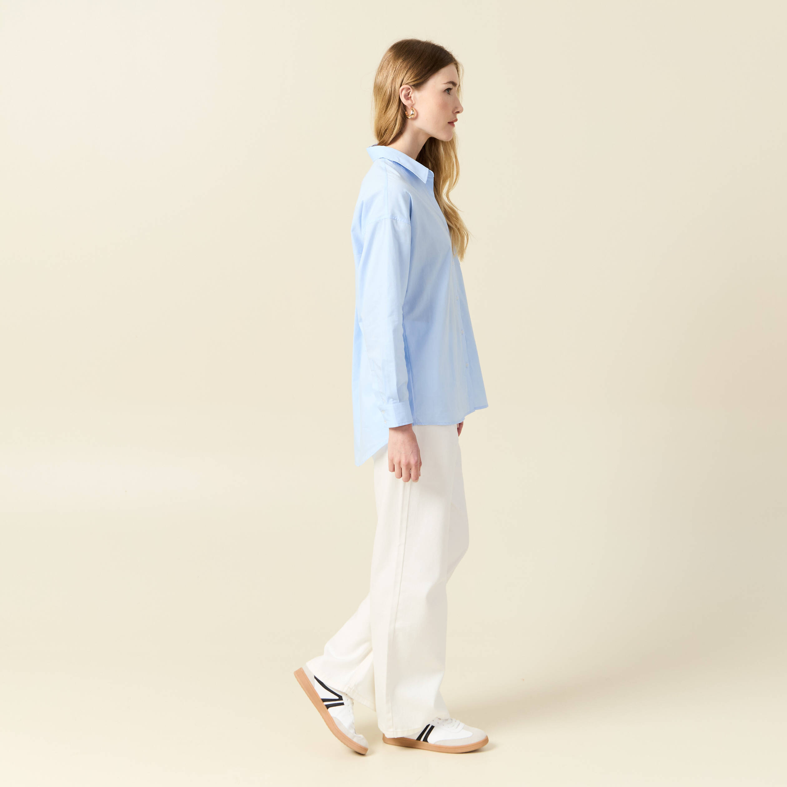 chemise manches longues bleu ciel femme Chemise manches longues bleu ciel femme