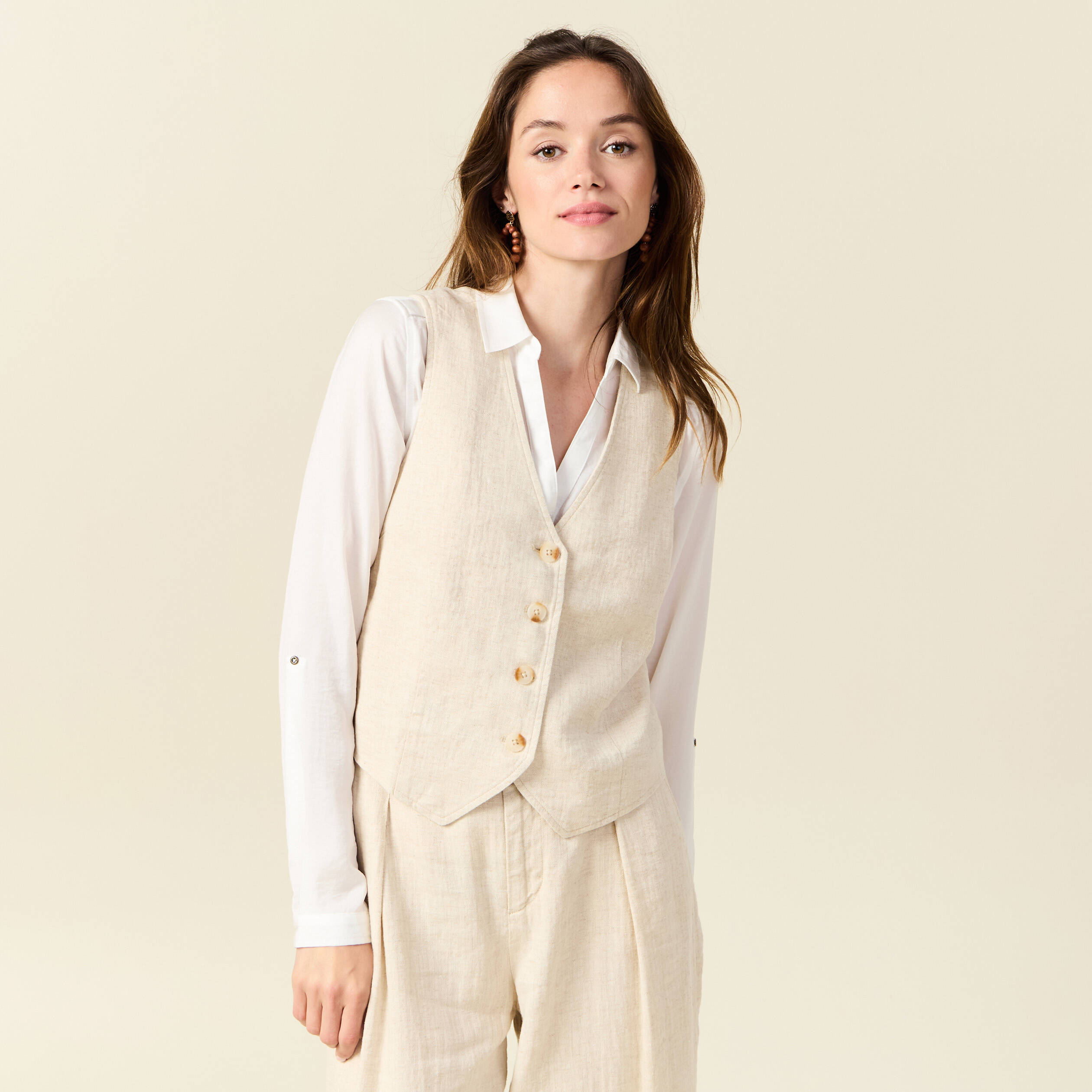 veston eco responsable sable femme Veston éco-responsable sable femme