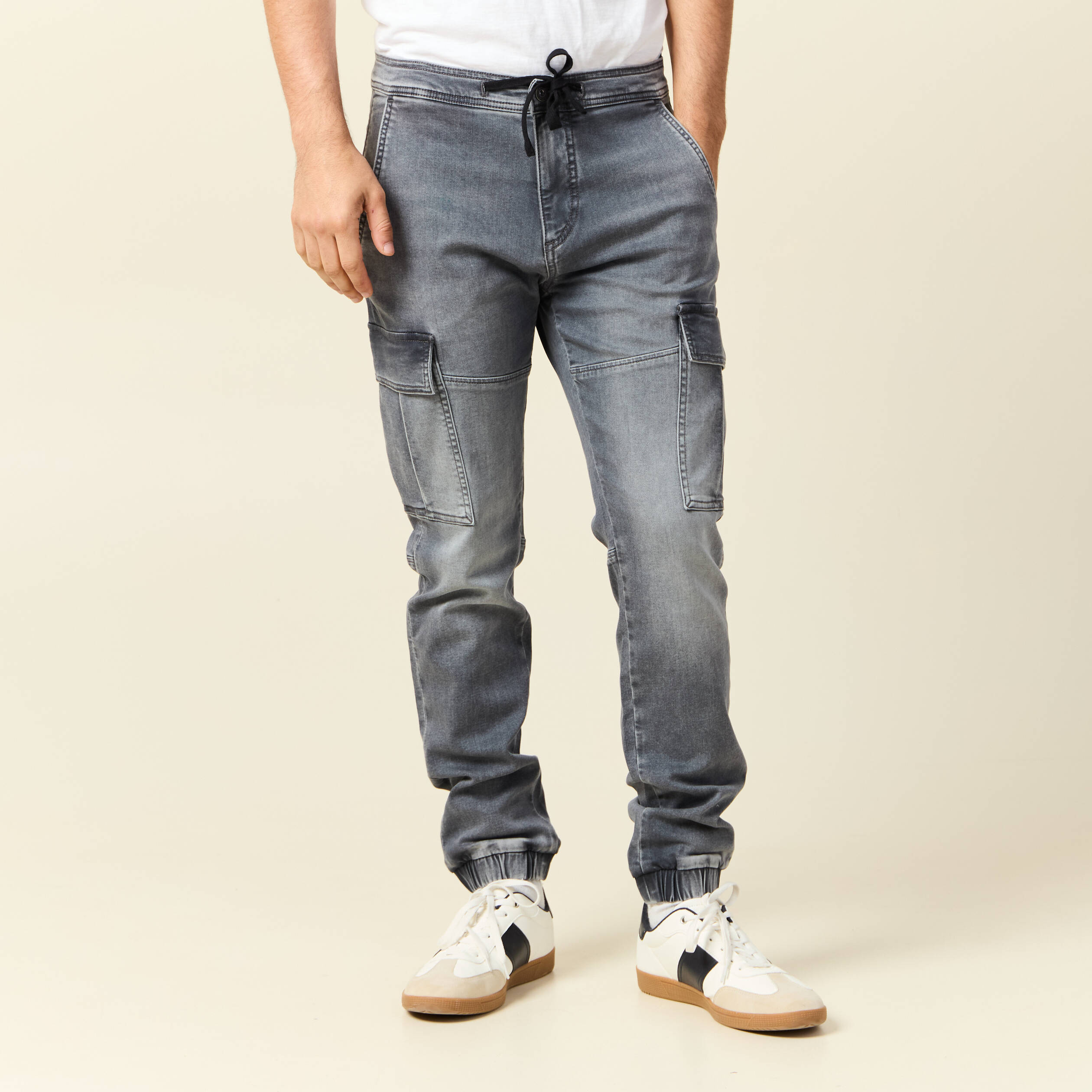 jeans jogger battle denim gris homme Jeans jogger battle denim gris homme