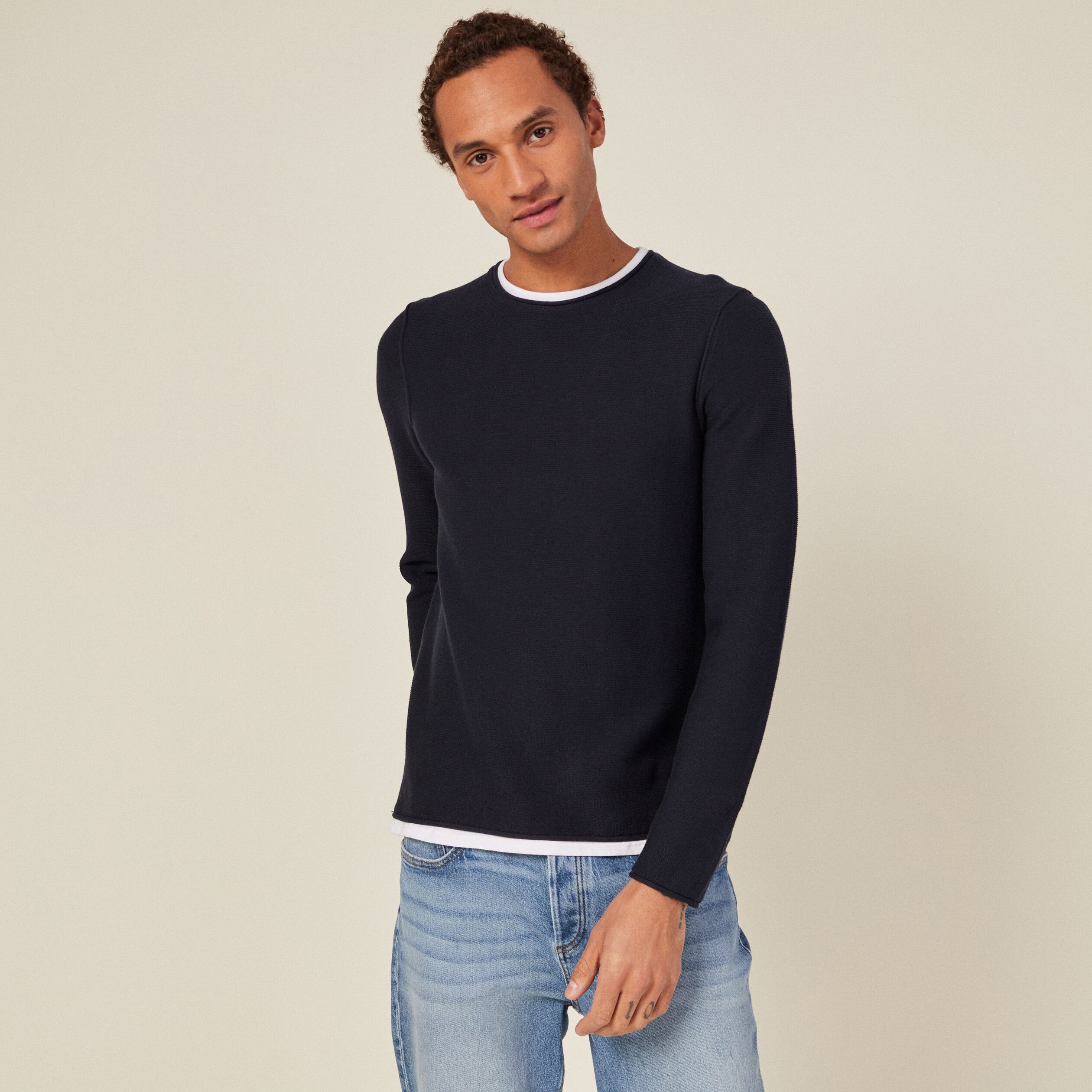Pull homme sales manche longue