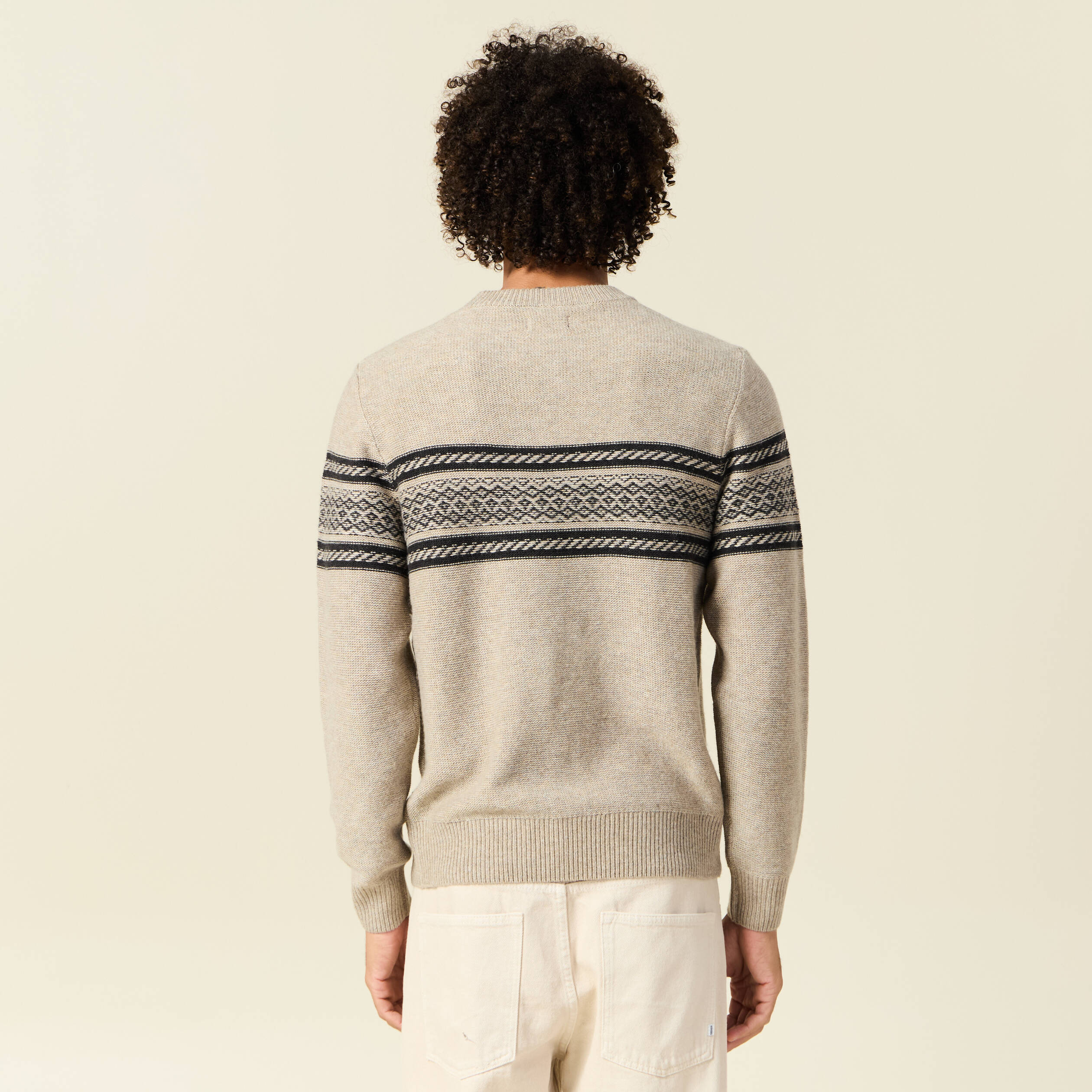 pull manches longues beige homme Pull manches longues beige homme