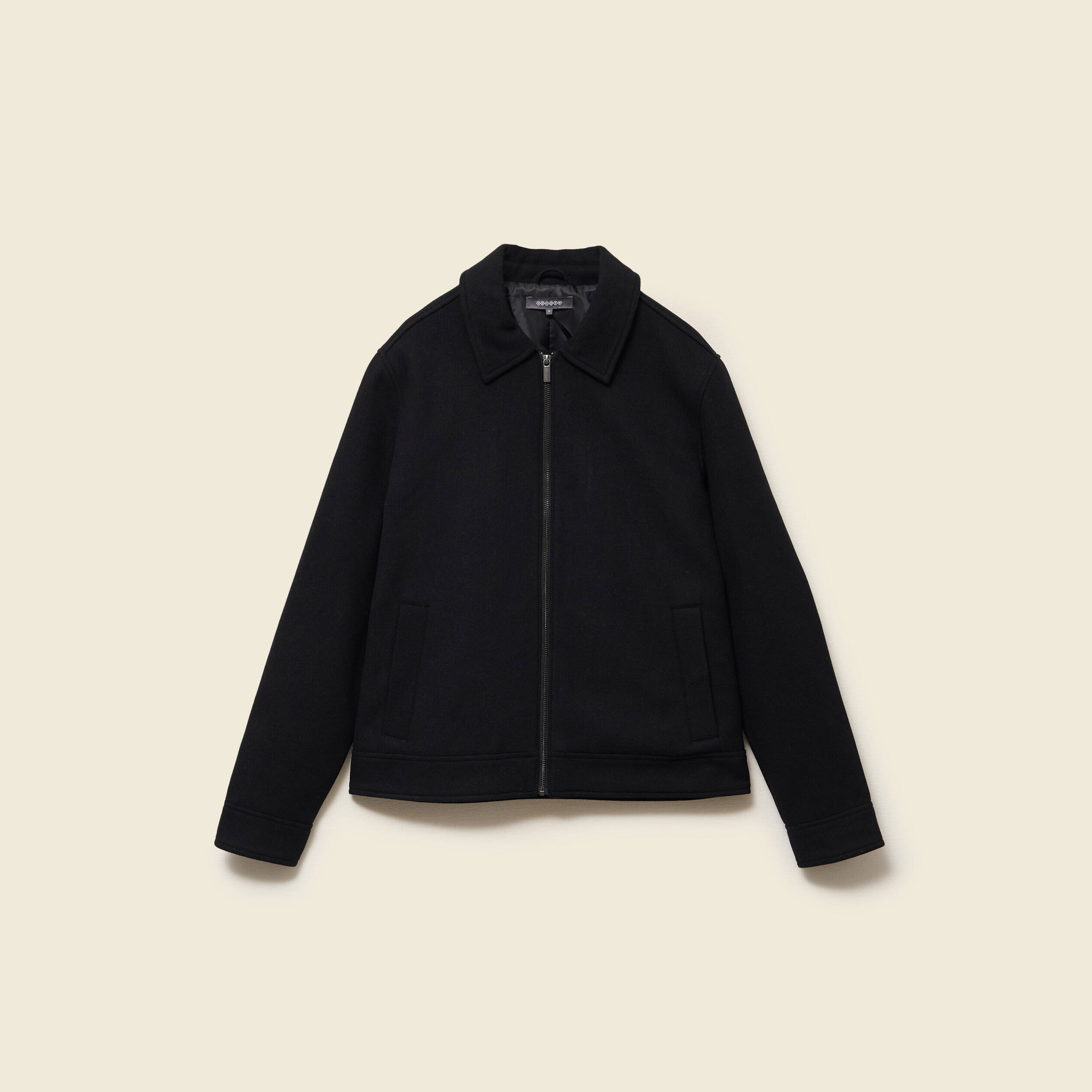 Veste oversize courte col classique noir homme
