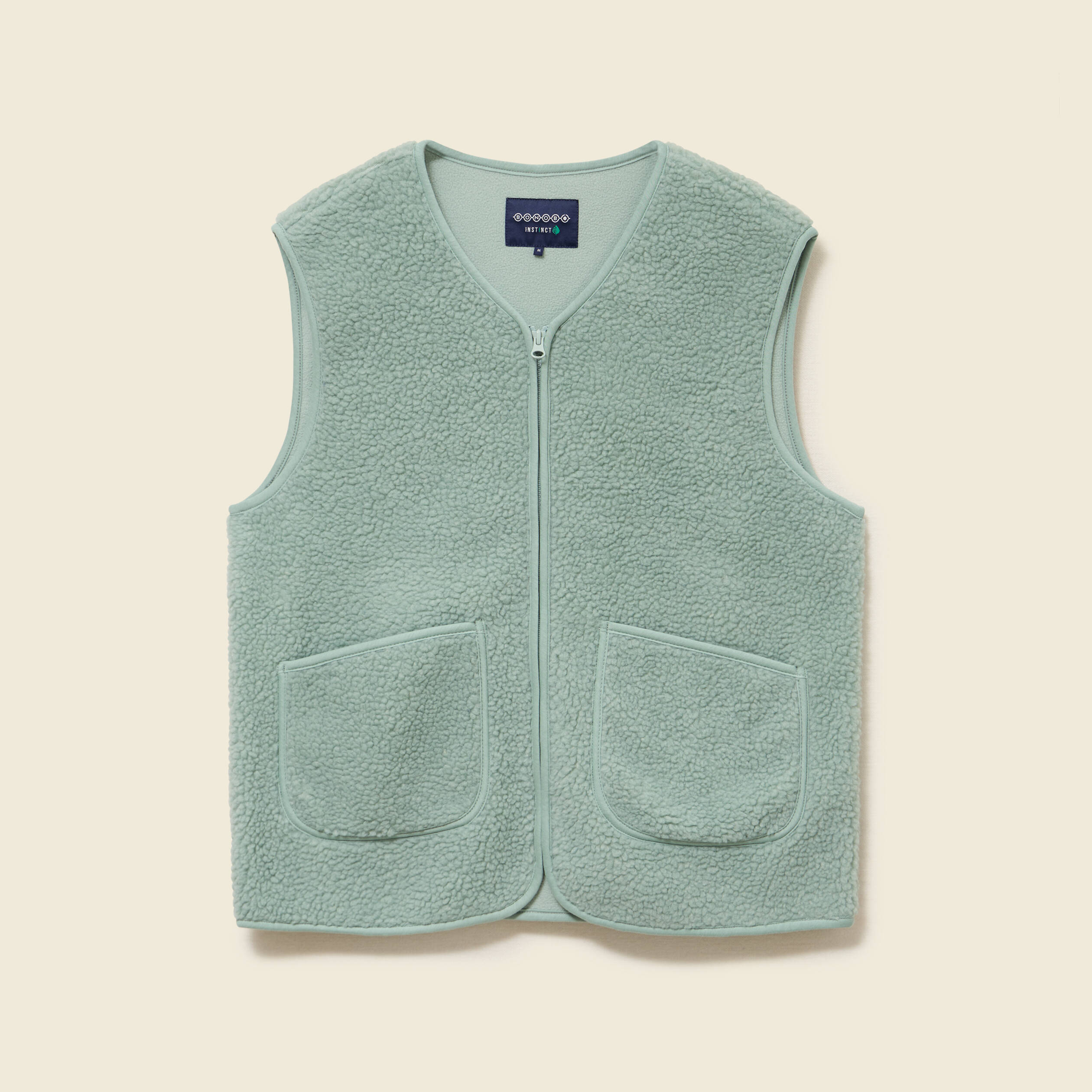 Sweat sans manches effet polaire vert pastel homme