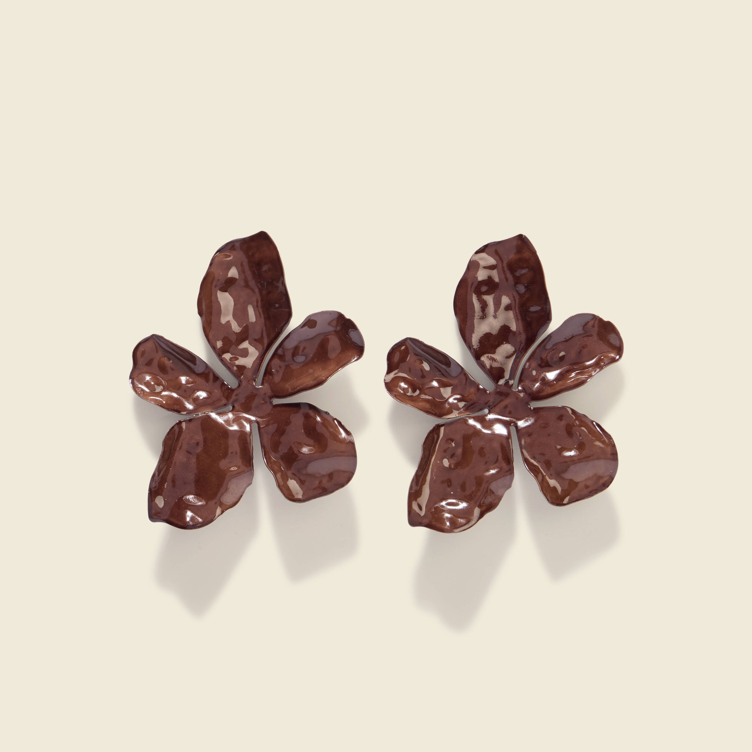 Boucles d'oreilles marron femme
