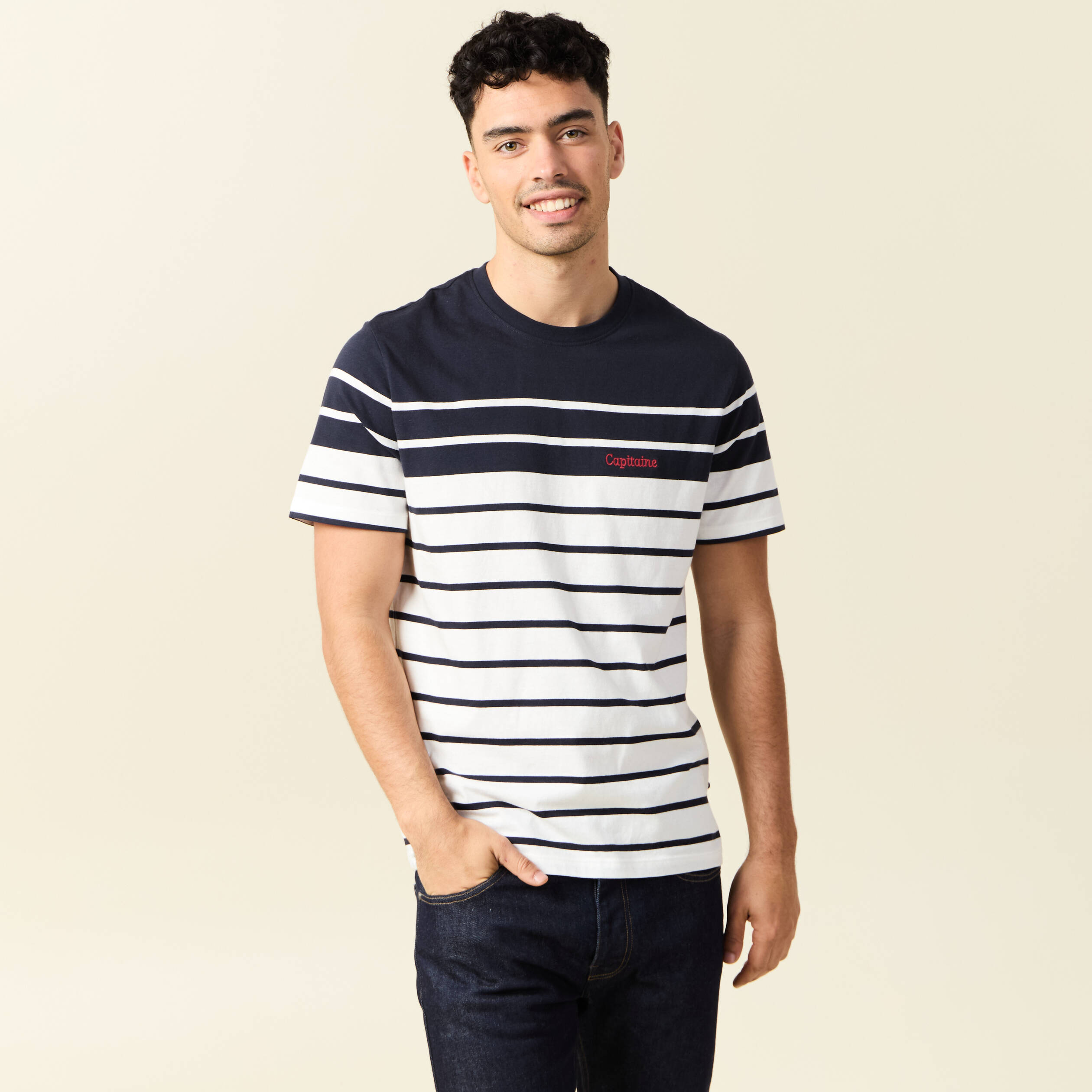 t shirt manches courtes ecru homme T-shirt manches courtes ecru homme