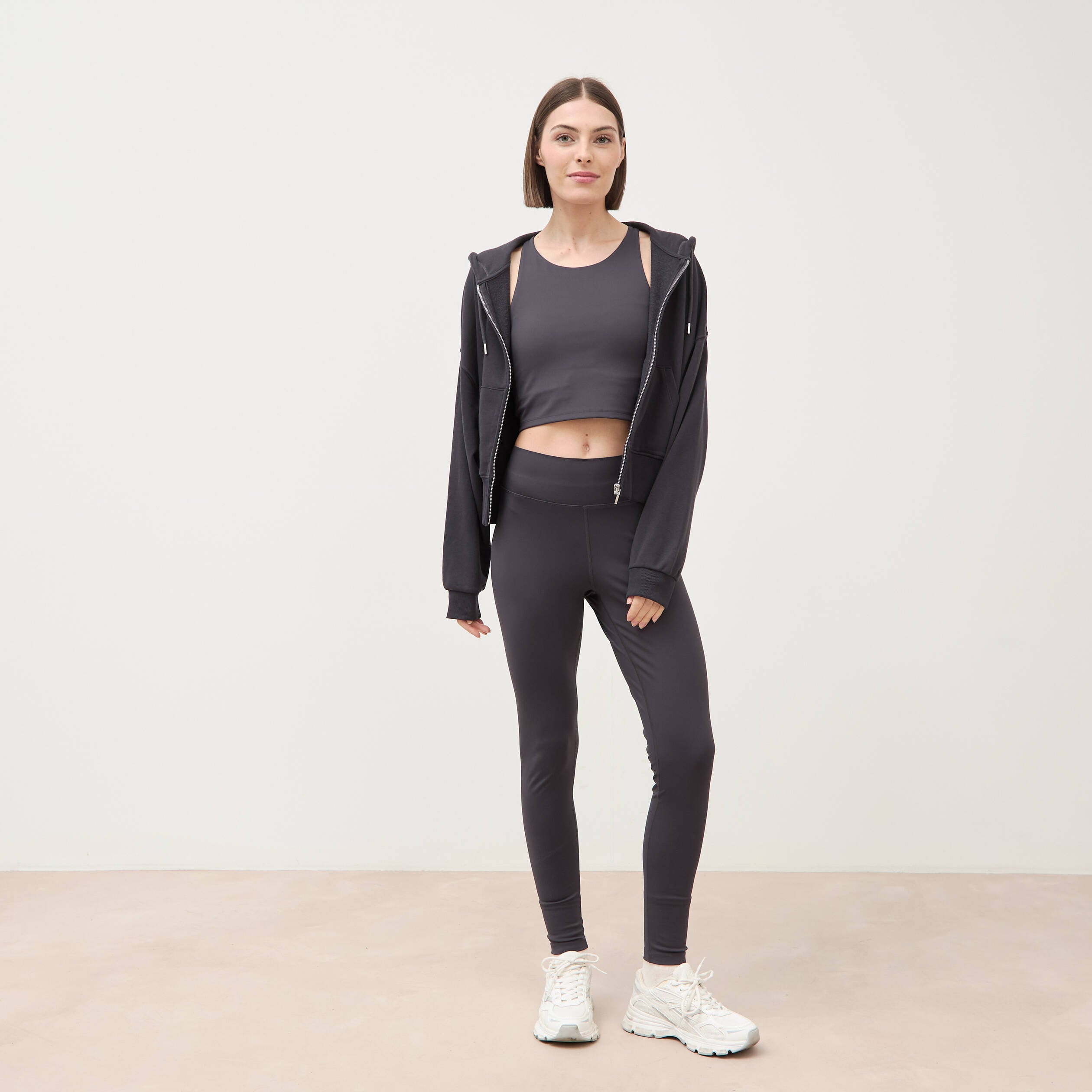 Leggings gris fonc&eacute; femme