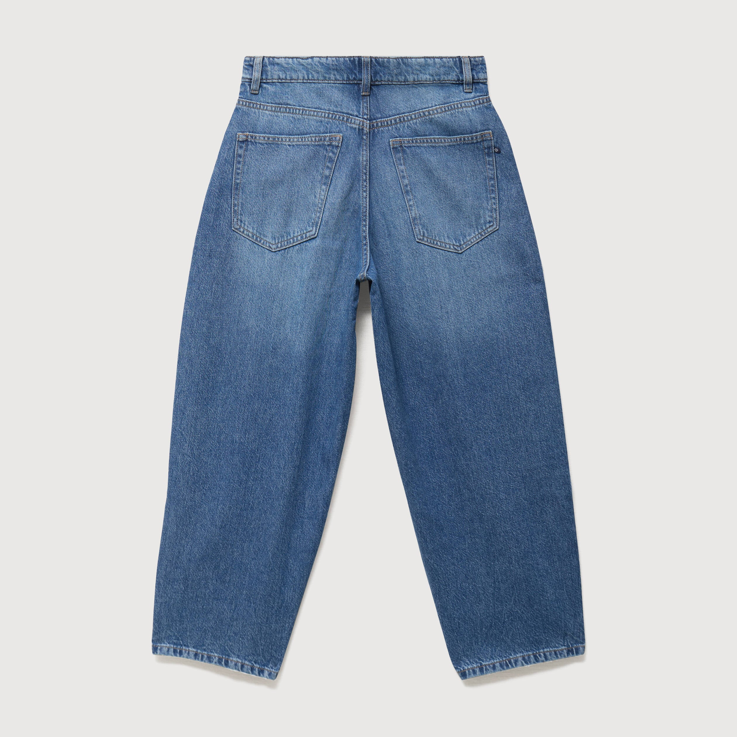 Jeans barrel 7/8&egrave;me taille standard denim used femme