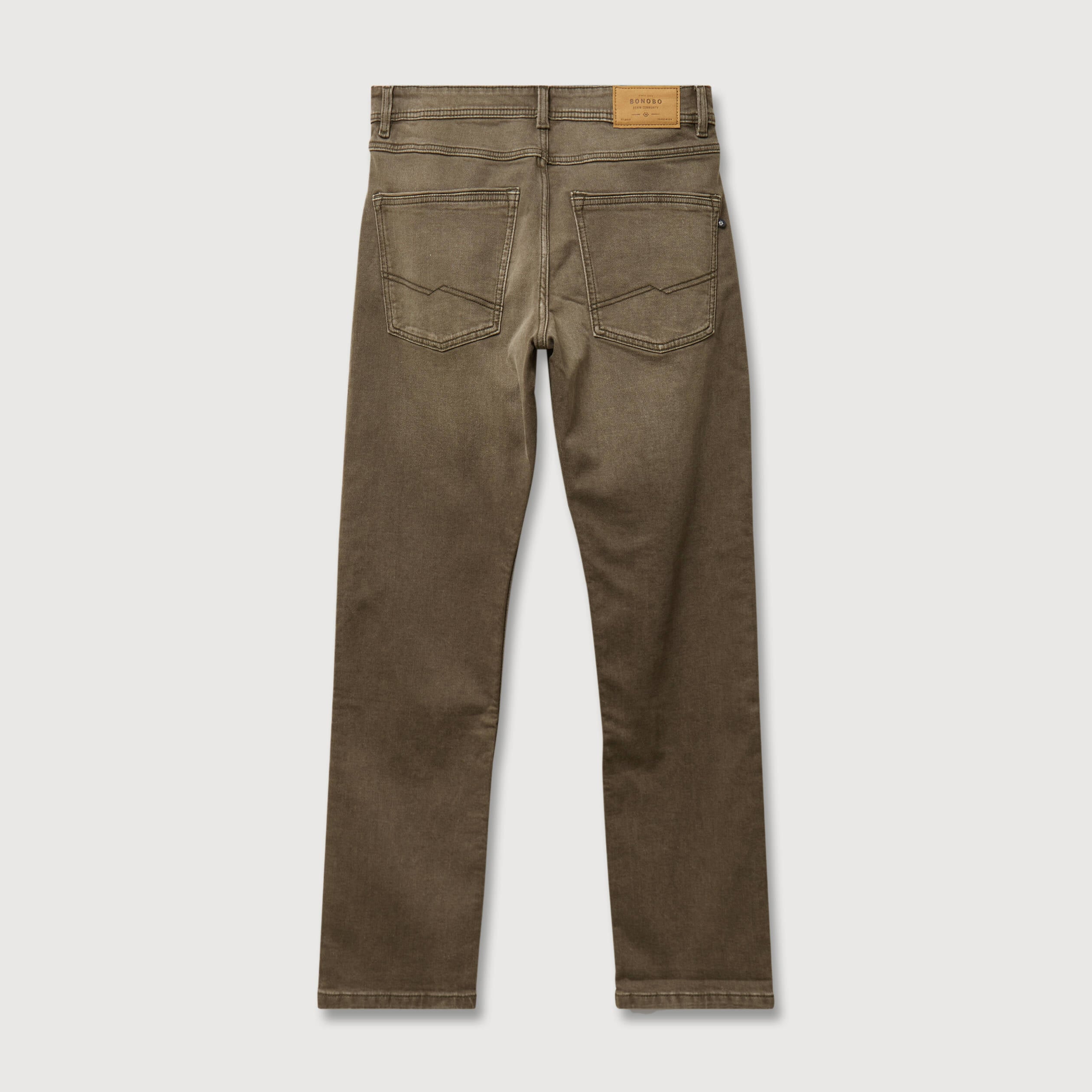 Jeans straight longueur 32 denim marron homme