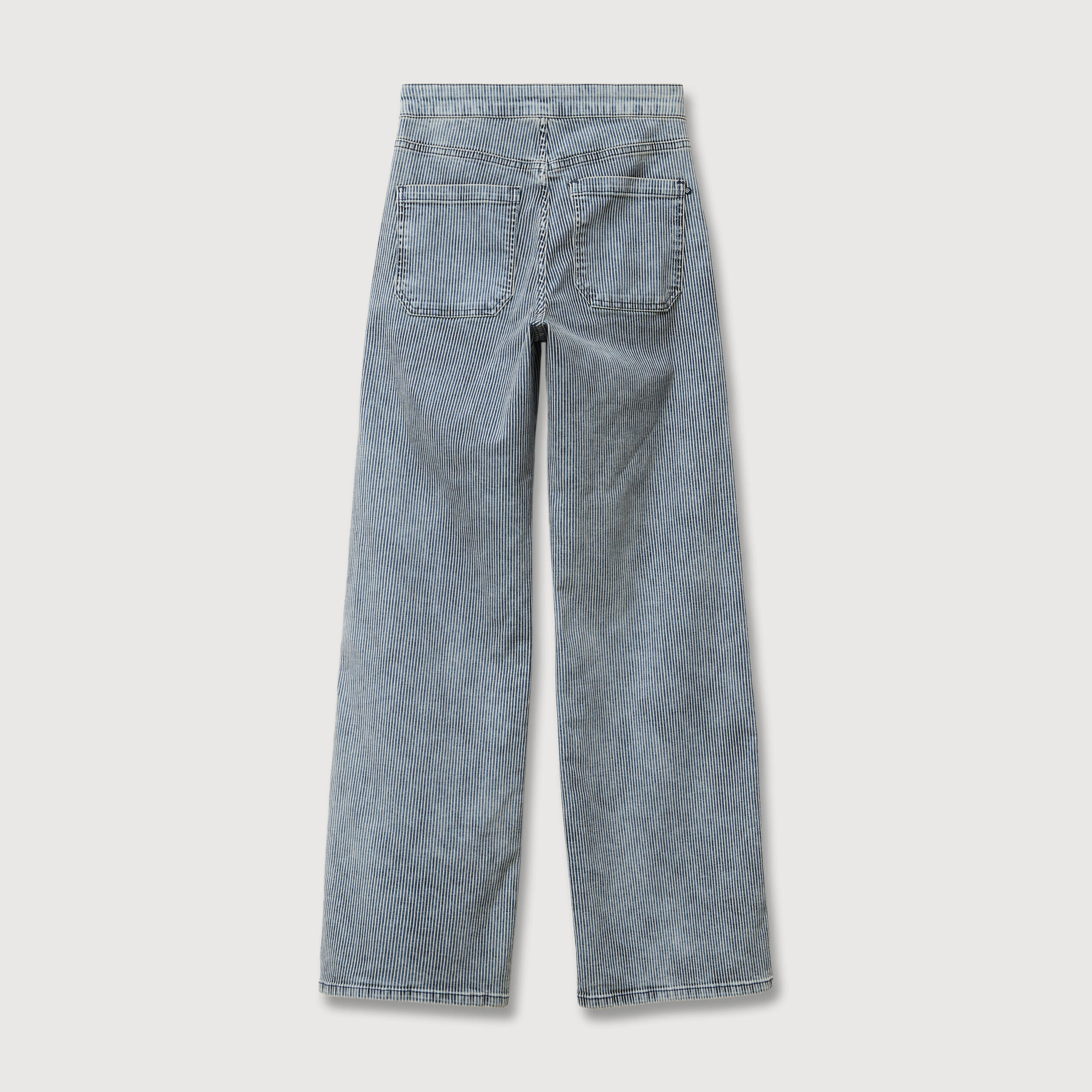 Pantalon large &agrave; pont taille haute denim used femme