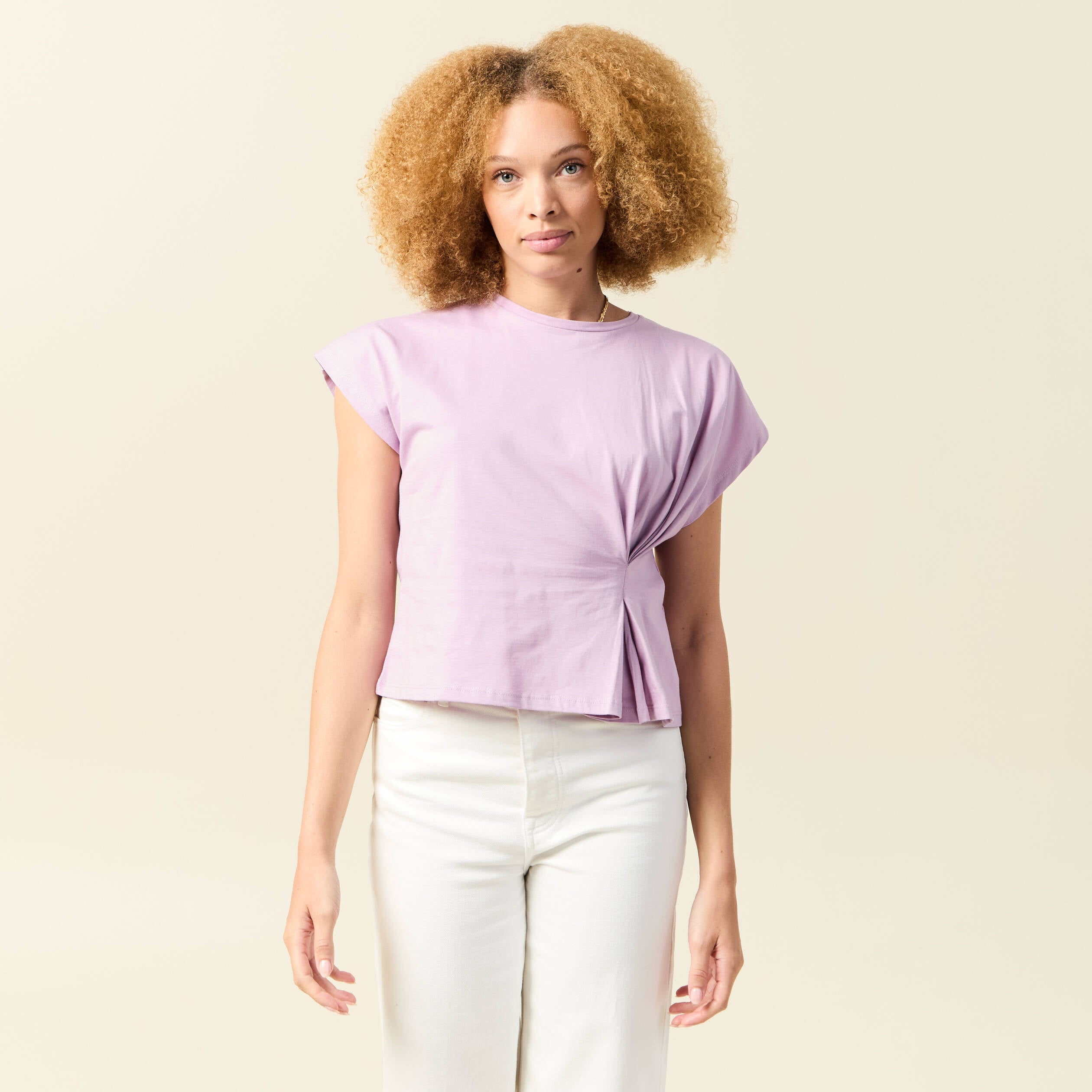 T-shirt manches courtes mauve femme