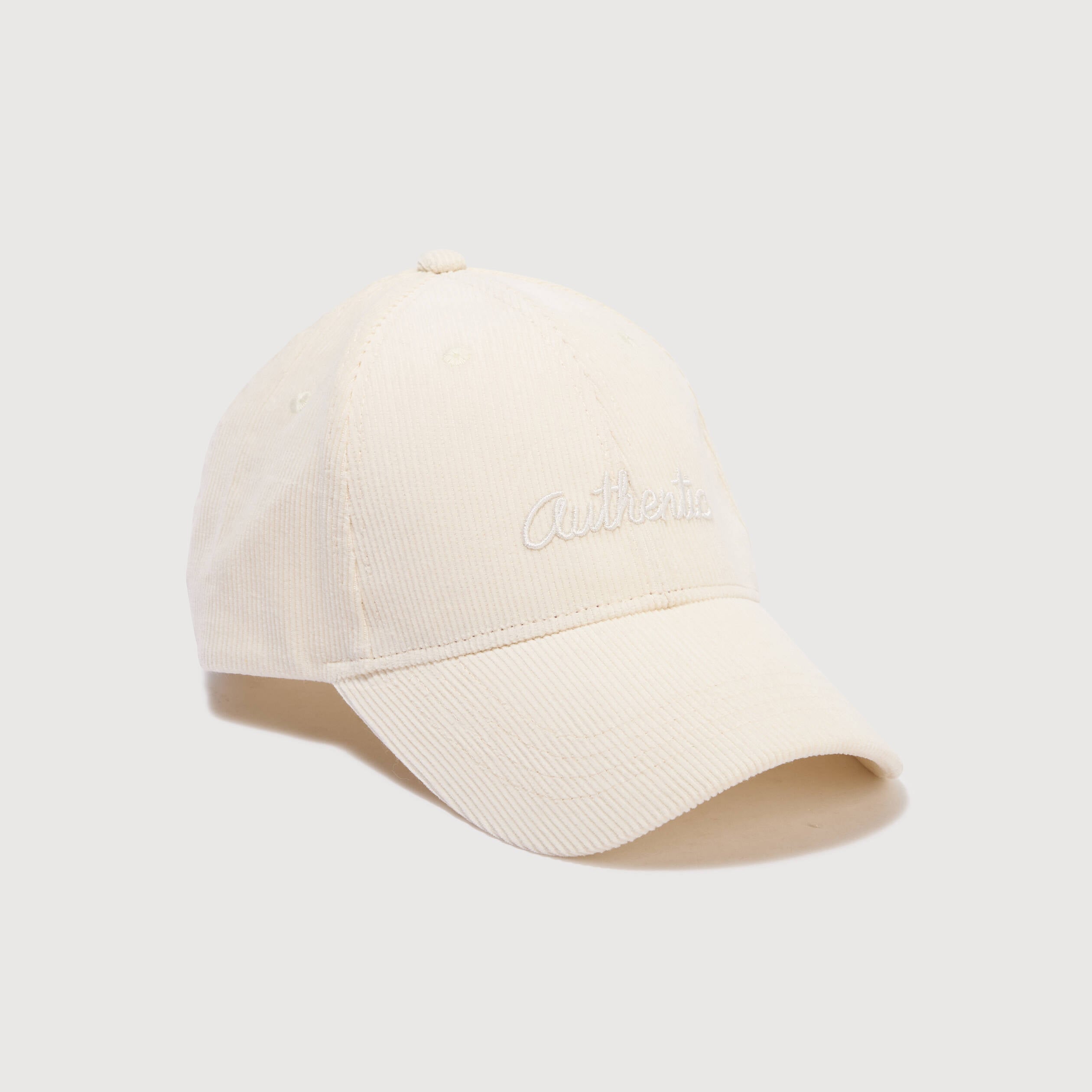 Casquette en velours de coton ecru homme
