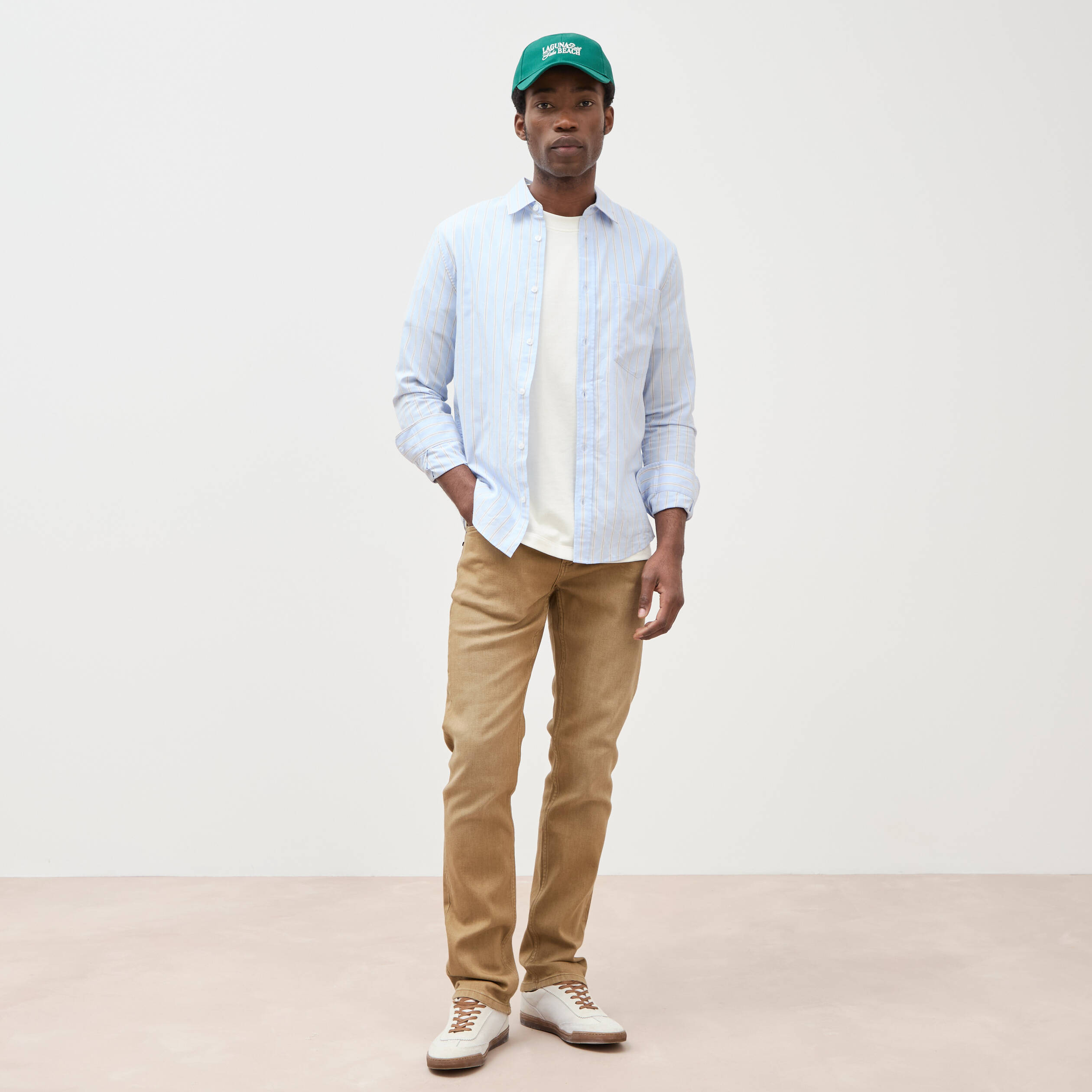 Jeans straight homme used L34 camel homme