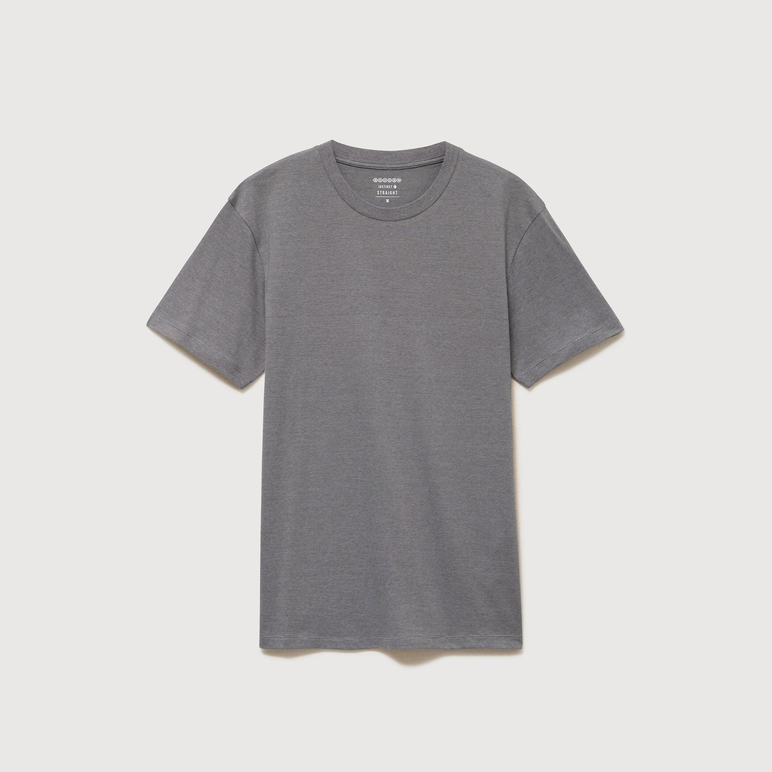 T-shirt cintr&eacute; col rond manches courtes gris homme