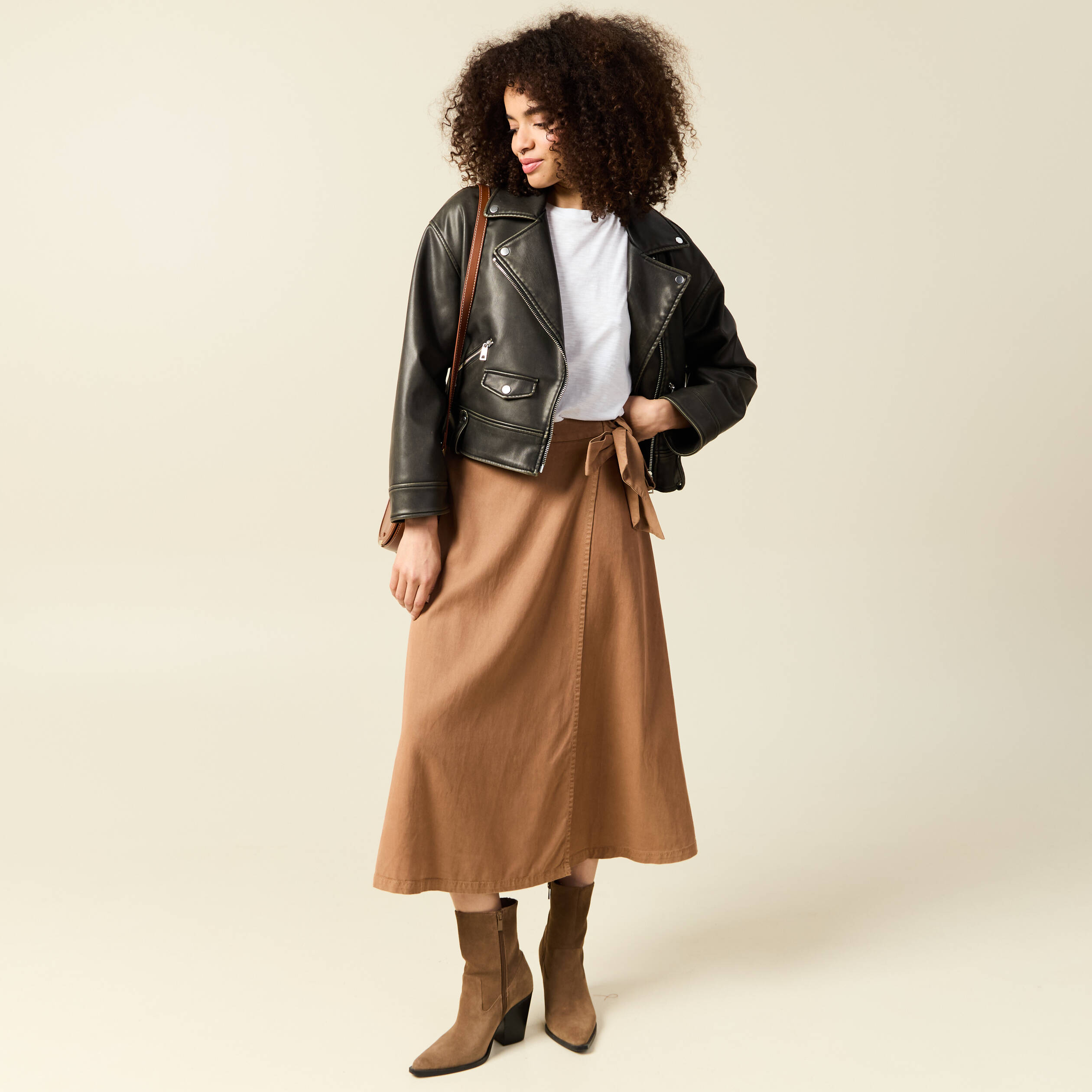 Jupe marron clair femme