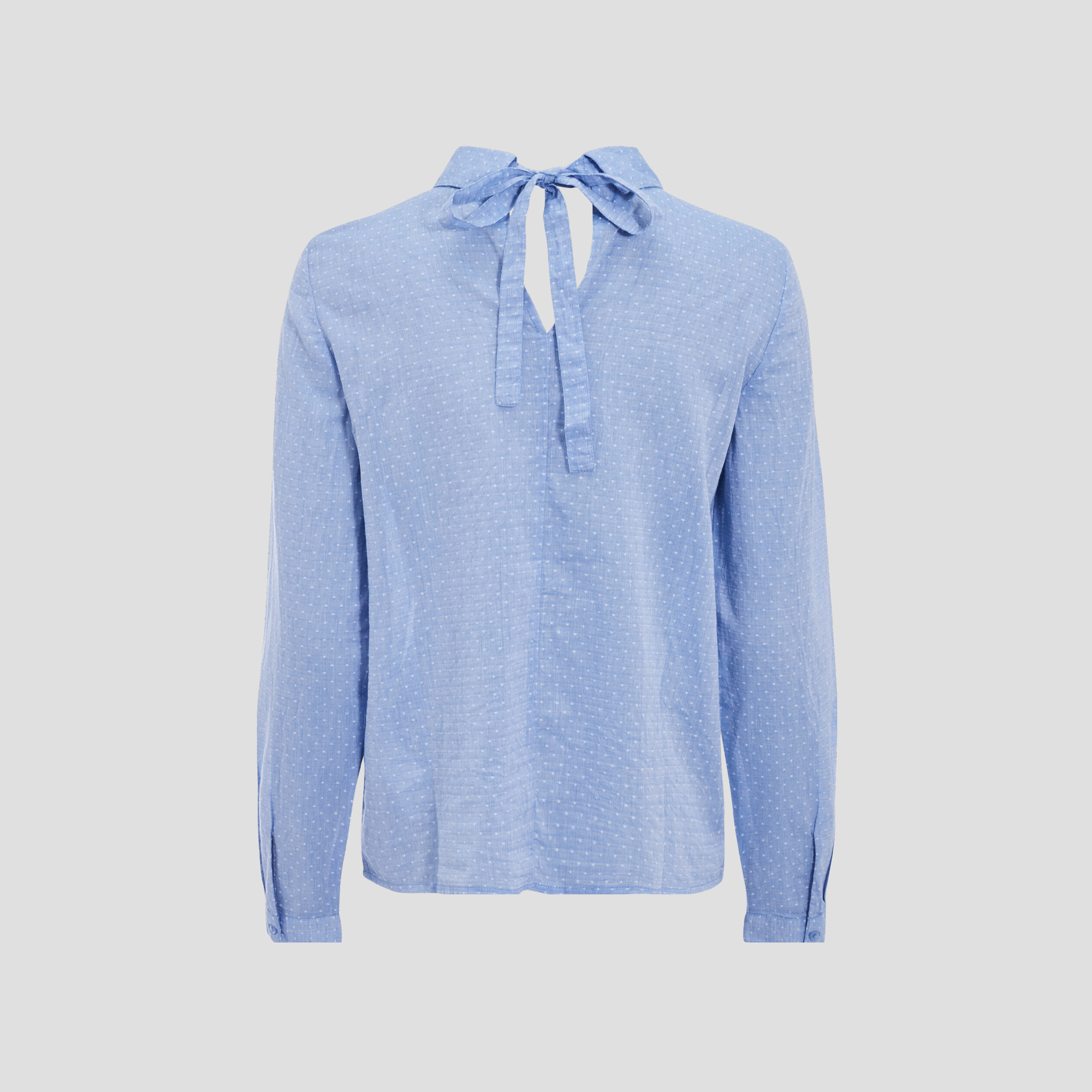 Chemise manches longues bleu gris femme
