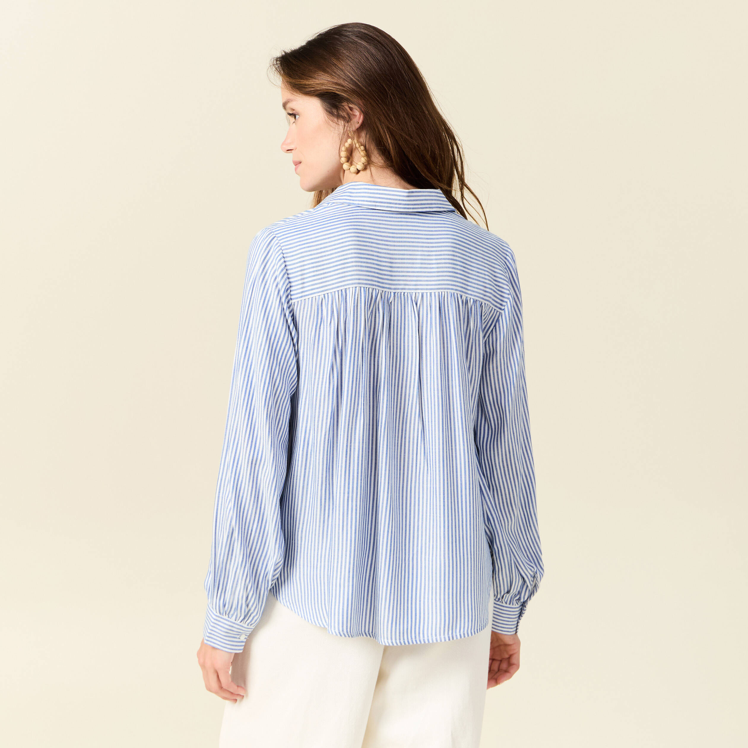 Blouse manches longues ecru femme