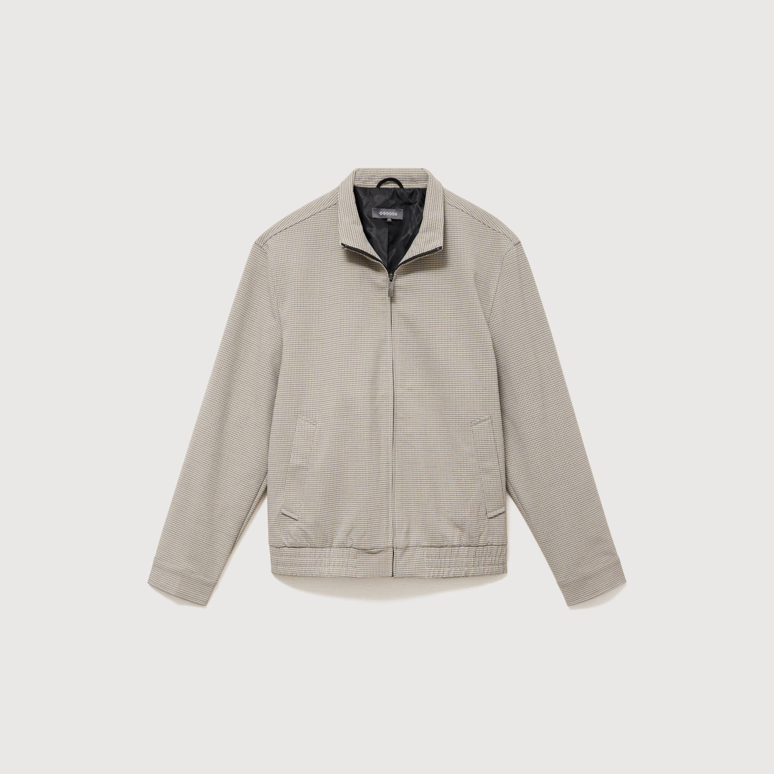 Blouson col montant manches longues gris homme
