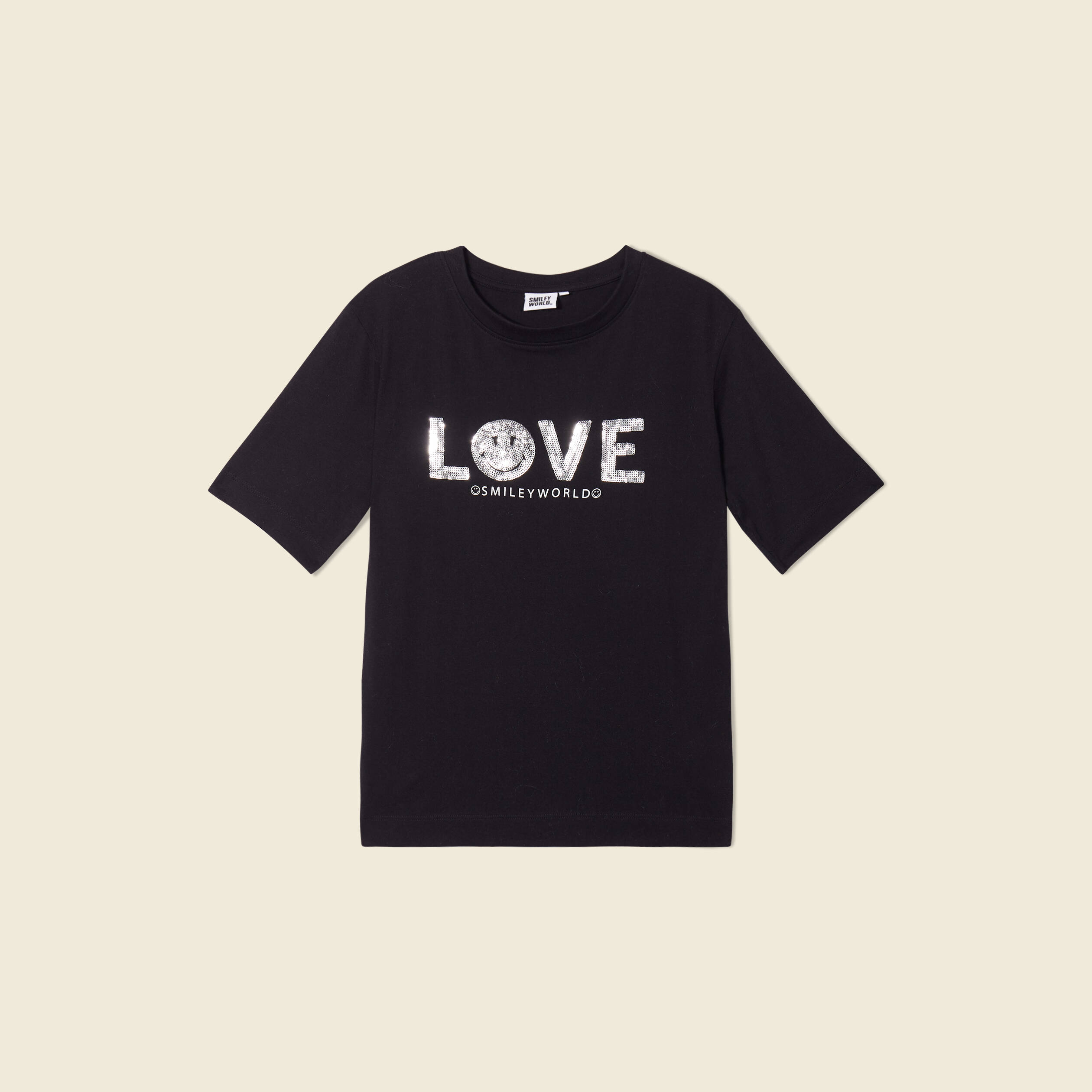 t shirt smileyworld noir femme T-shirt SmileyWorld noir femme