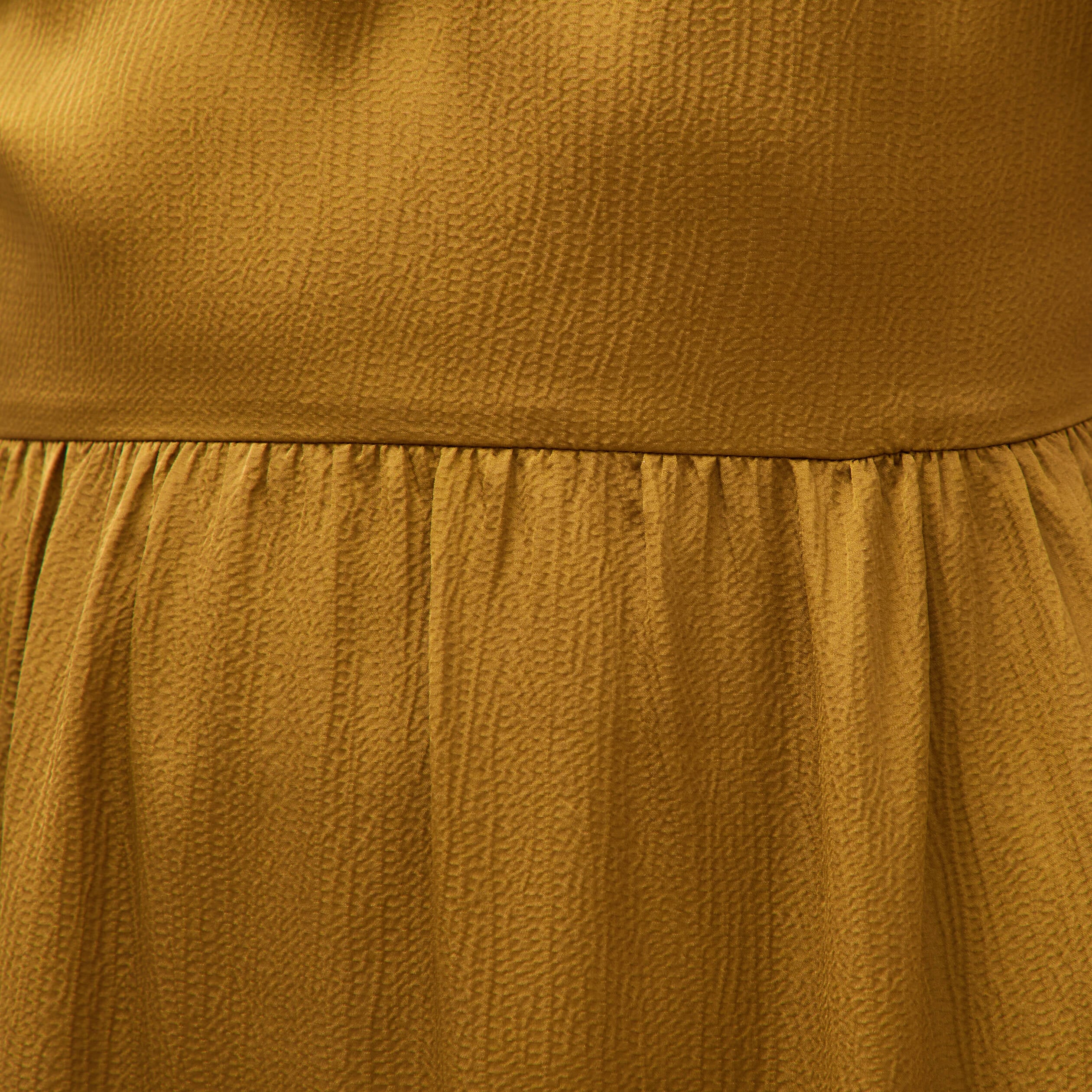 Robe fluide col v manches courtes vert olive femme