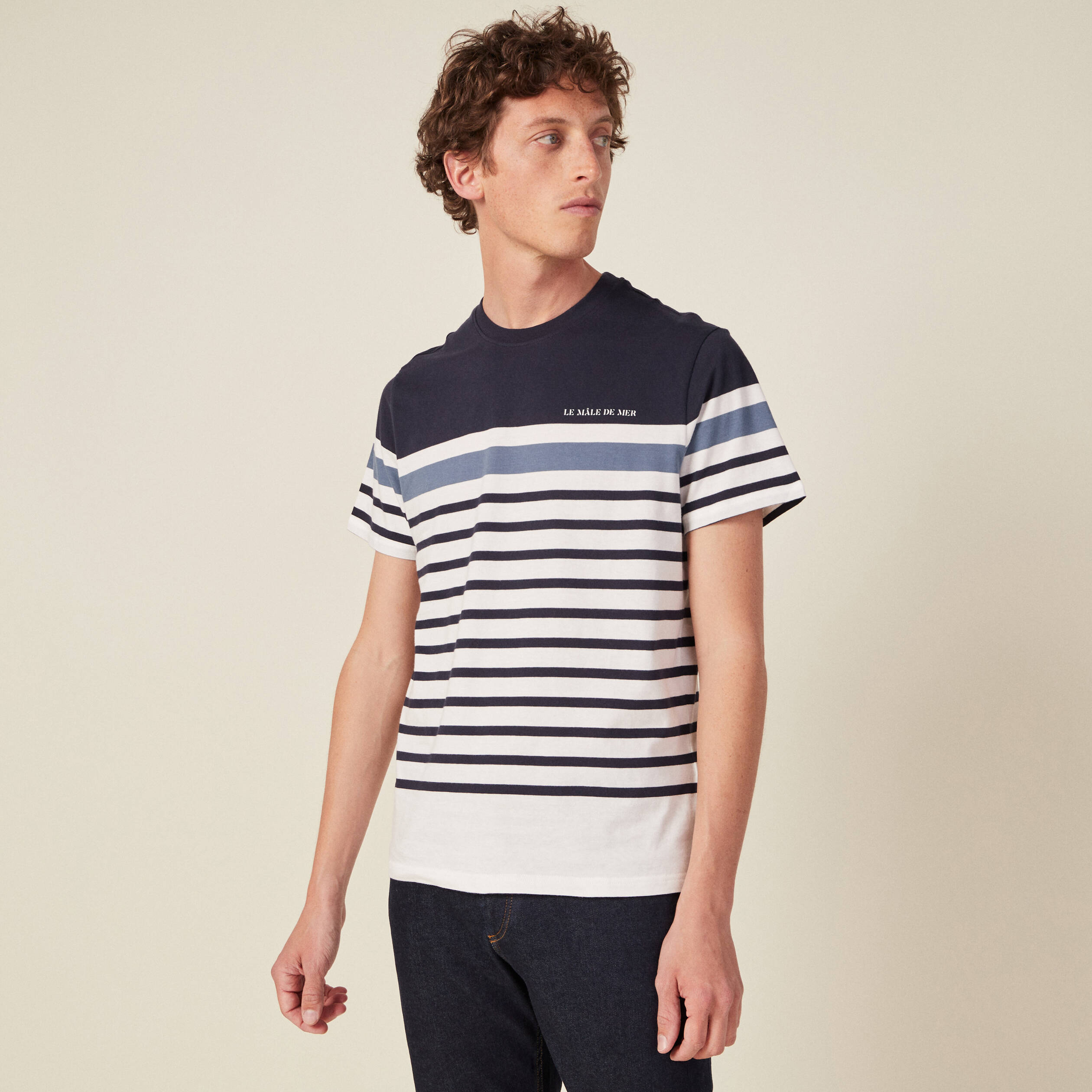 T-shirt manches courtes ecru homme