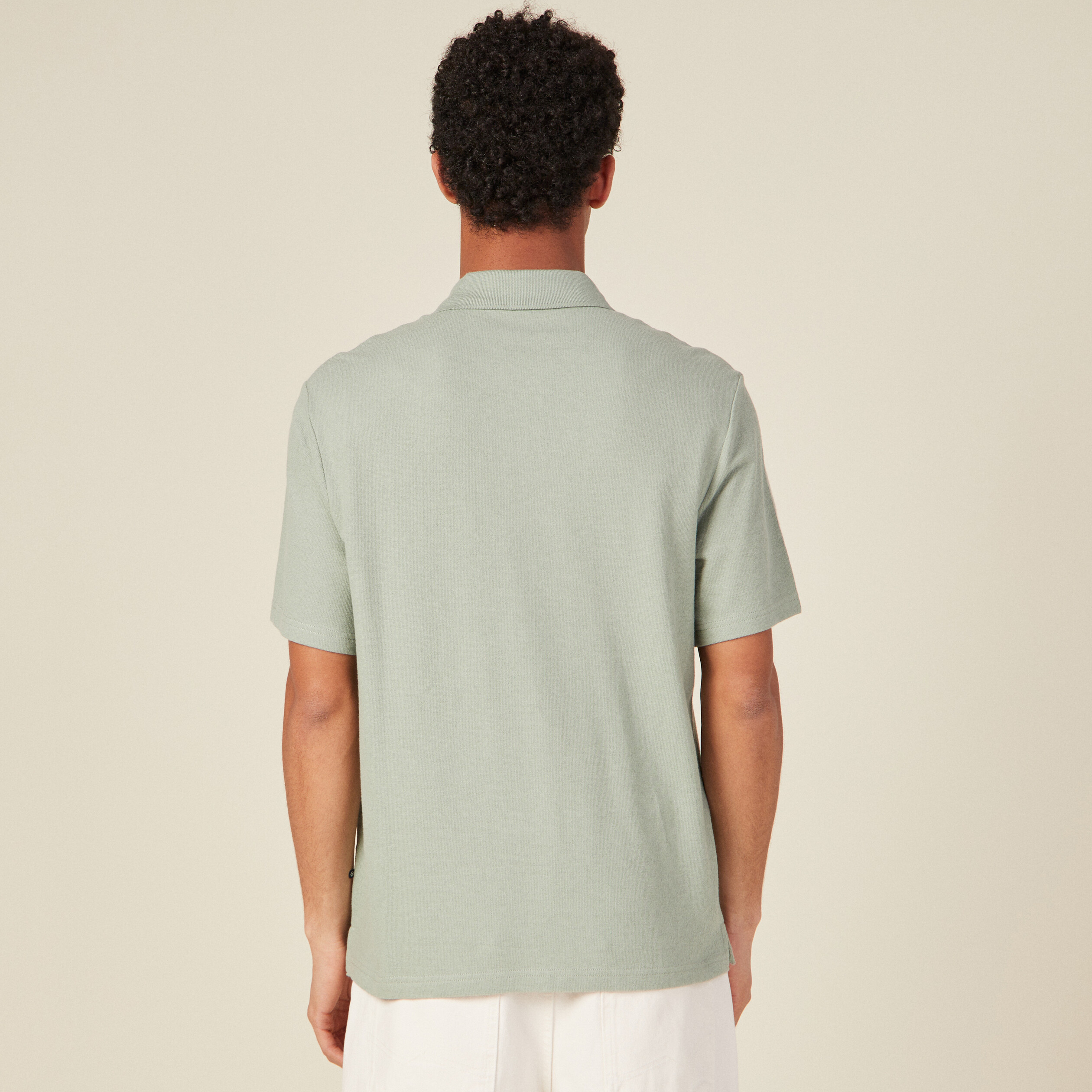 Polo manches courtes vert olive homme
