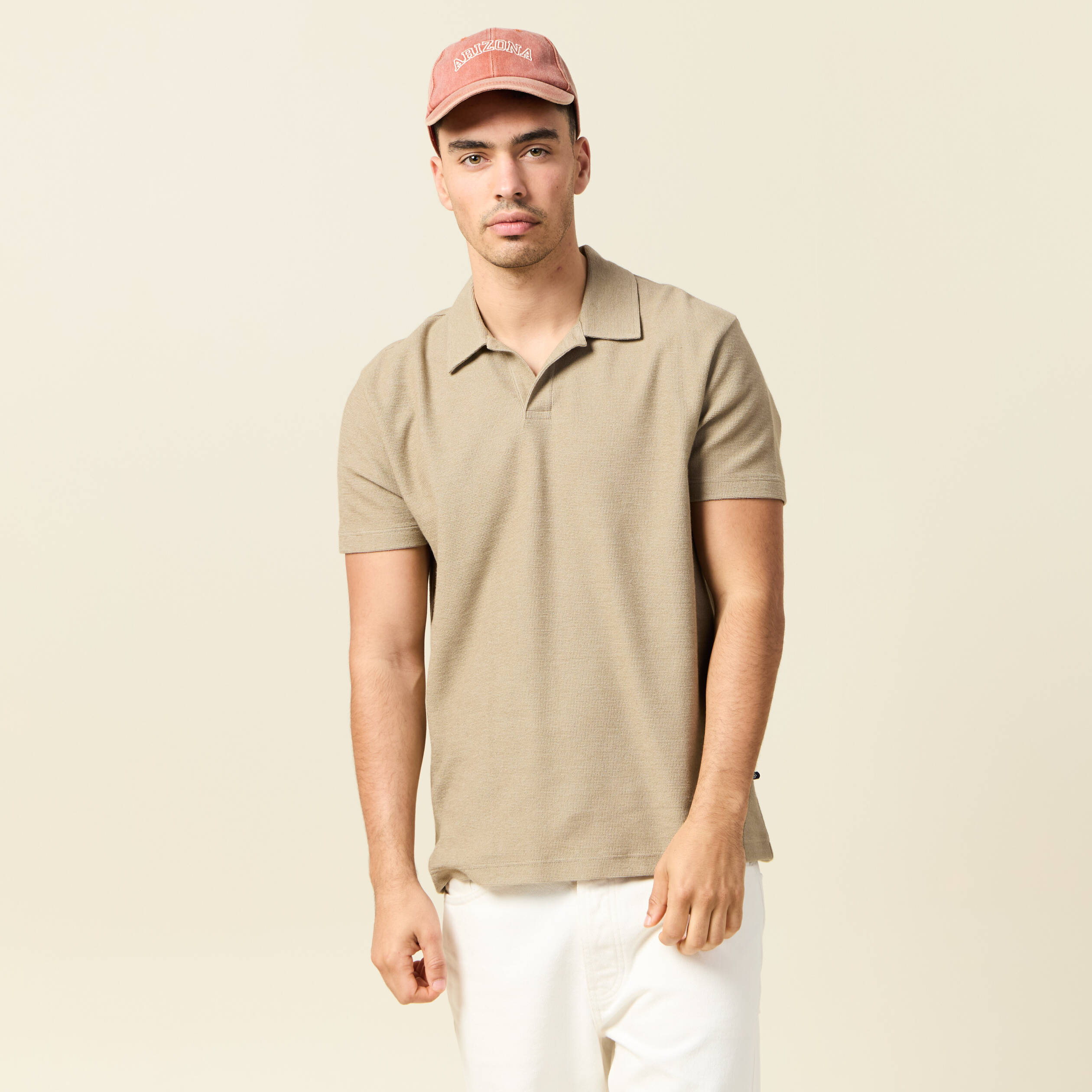 Polo manches courtes gris homme