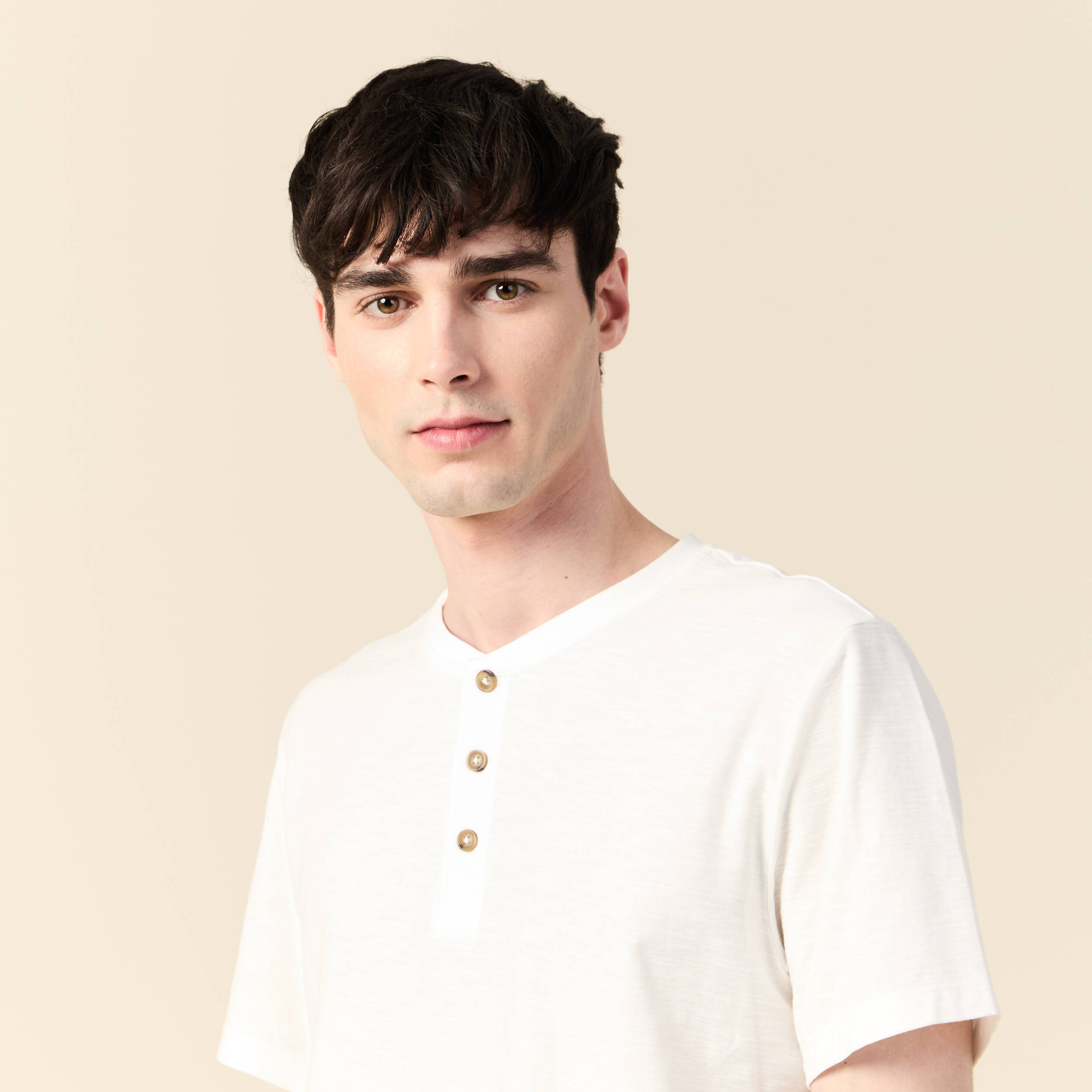 T-shirt manches courtes ecru homme