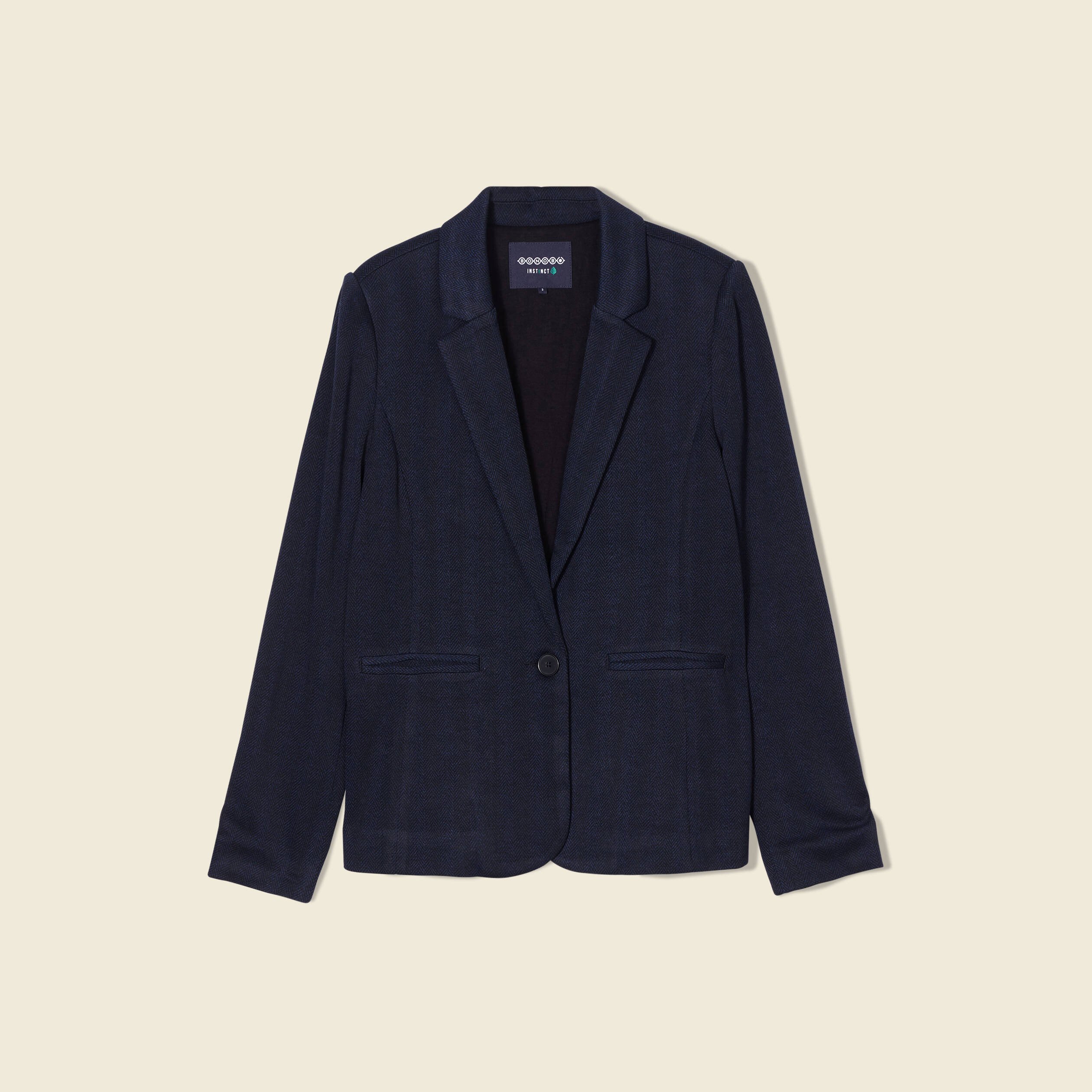 Veste blazer droite bleu marine femme