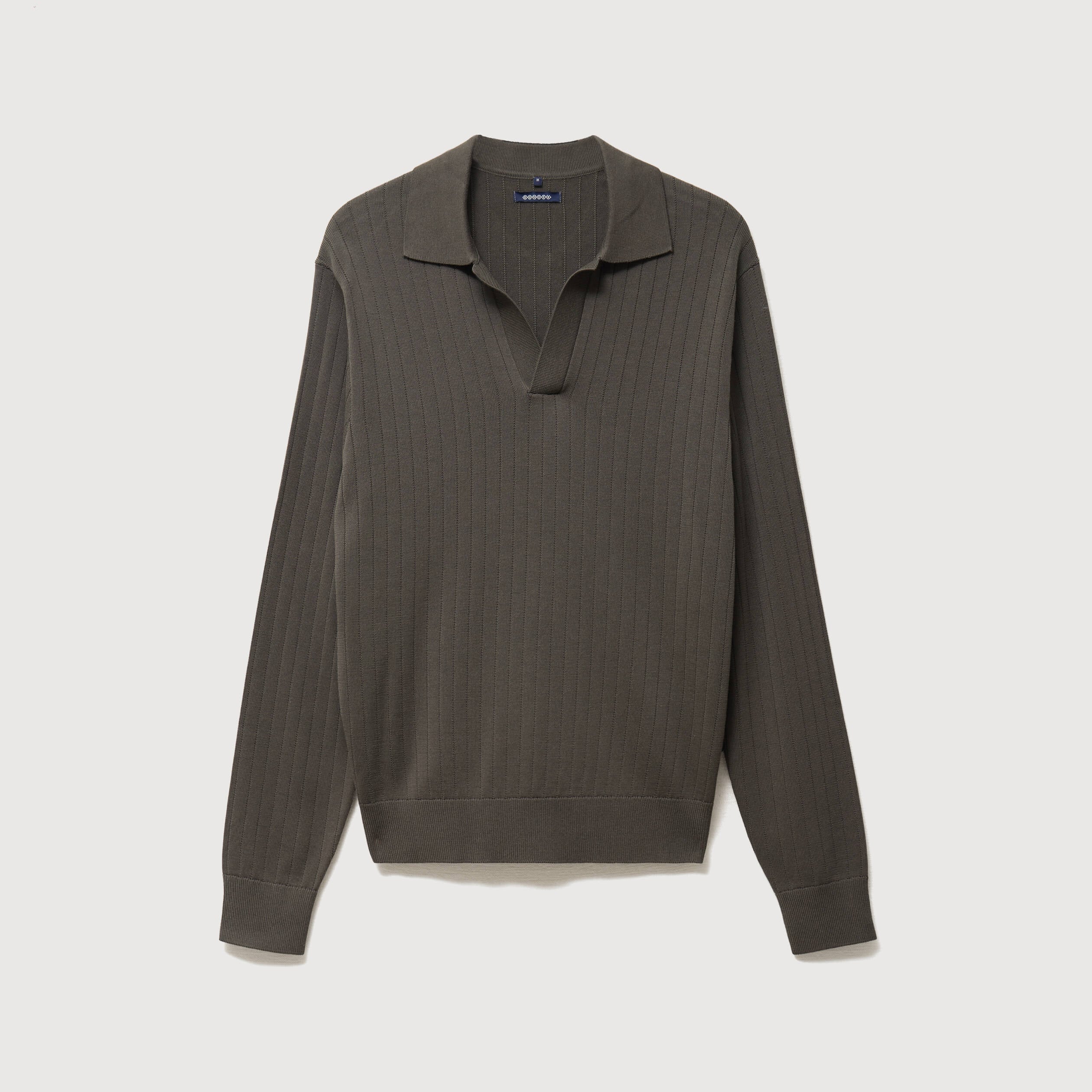 Pull manches longues vert fonc&eacute; homme