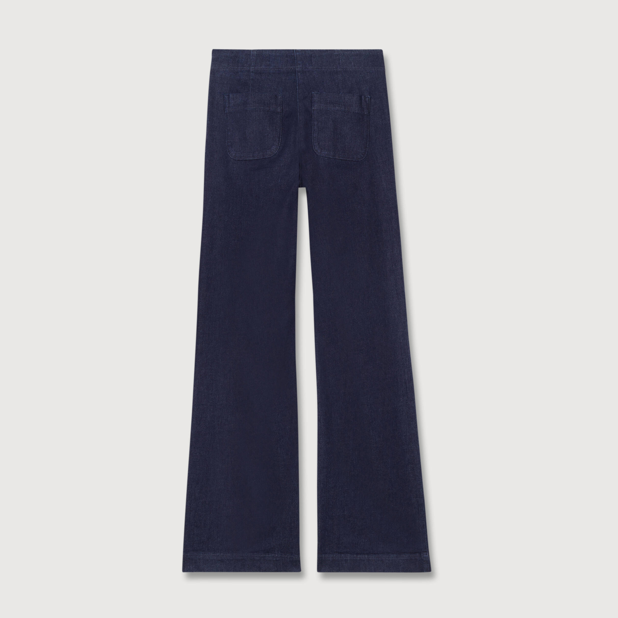 Jeans flare &agrave; pont denim brut femme