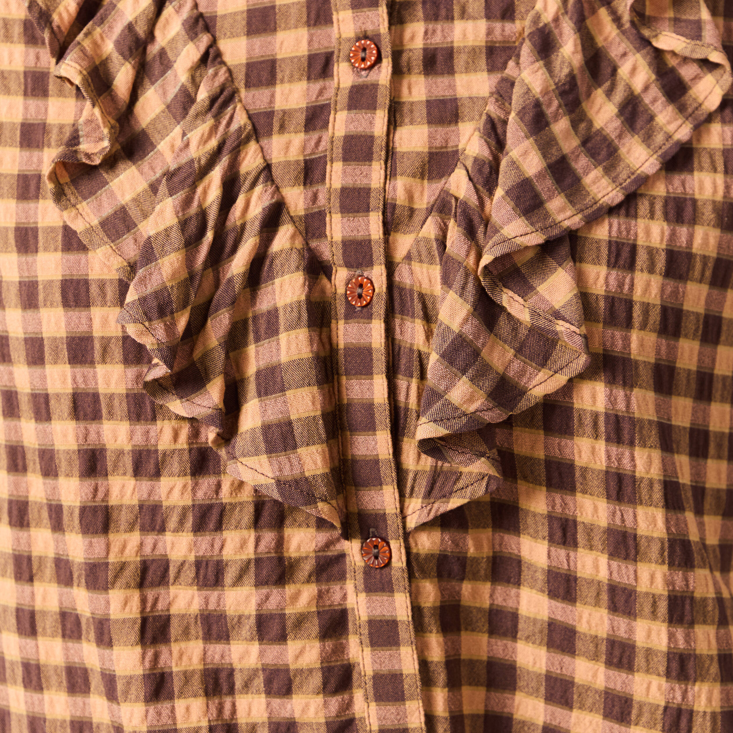 Chemise d'équitation manches longues marron équestre NOEL