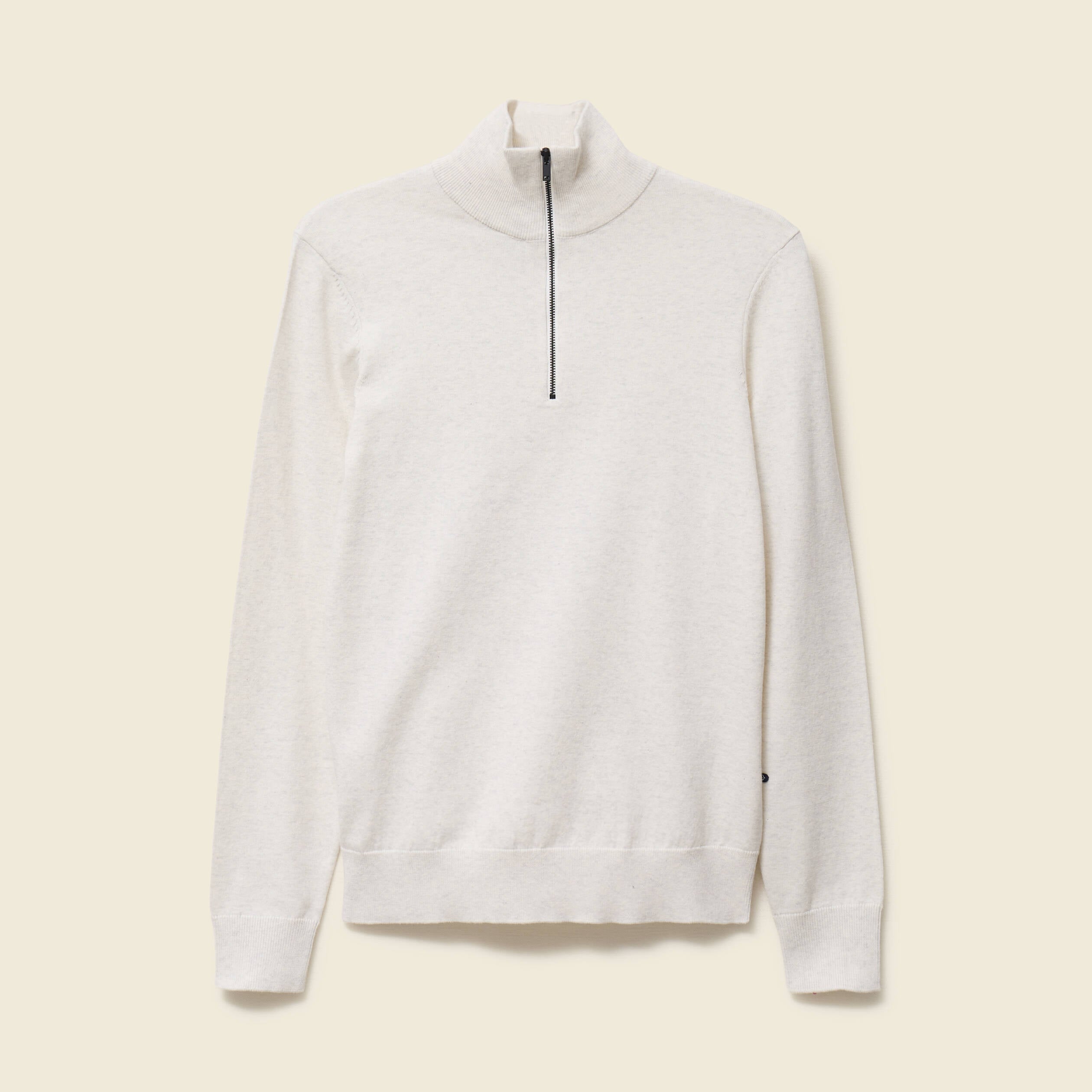 Pull fin col camionneur manches longues ecru homme