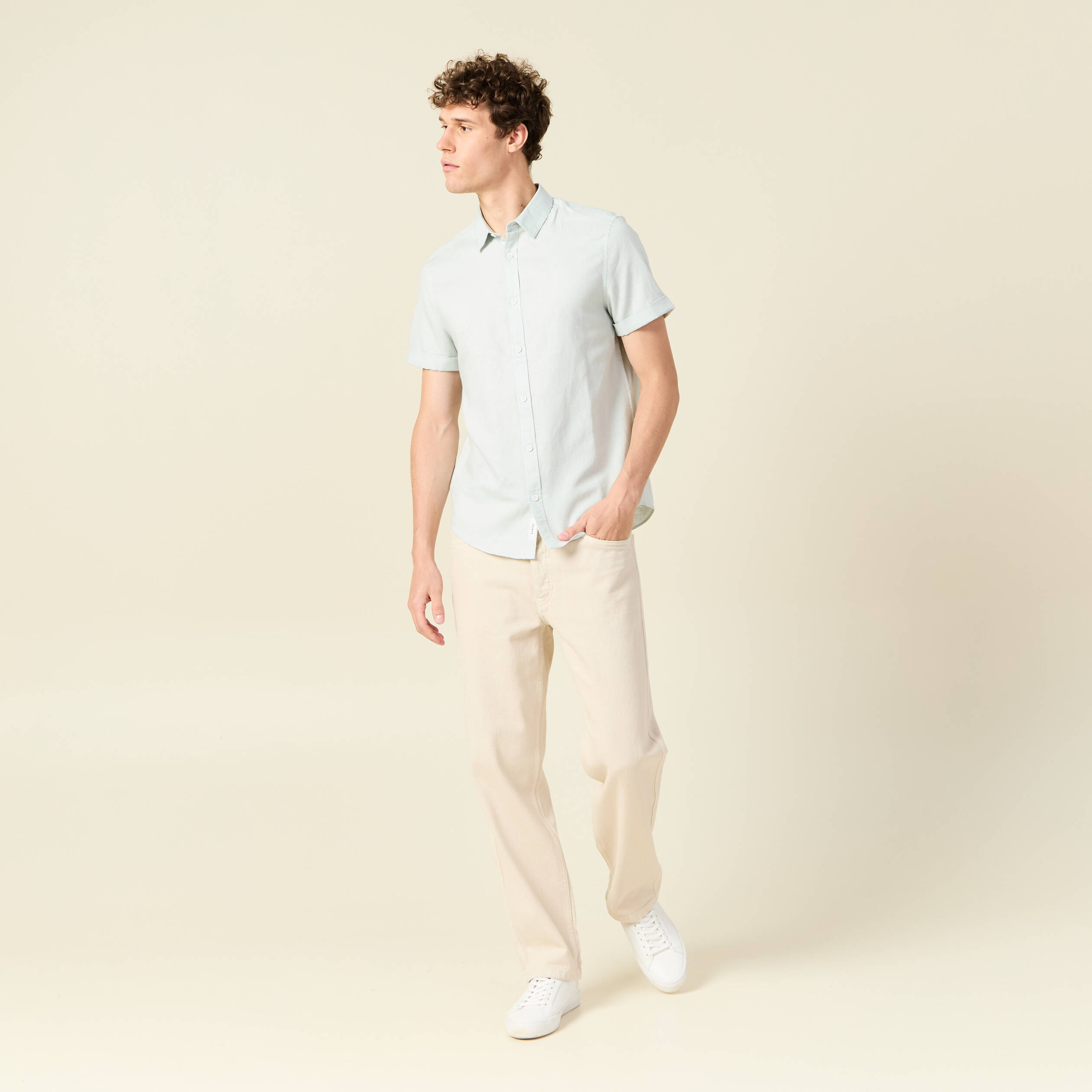 chemise manches courtes vert olive homme Chemise manches courtes vert olive homme
