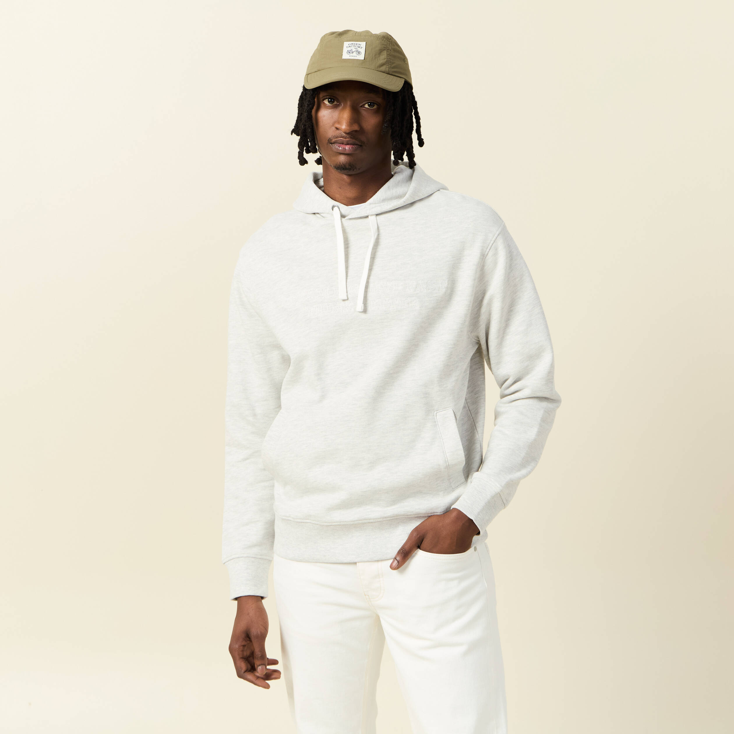 Sweat à capuche gris homme